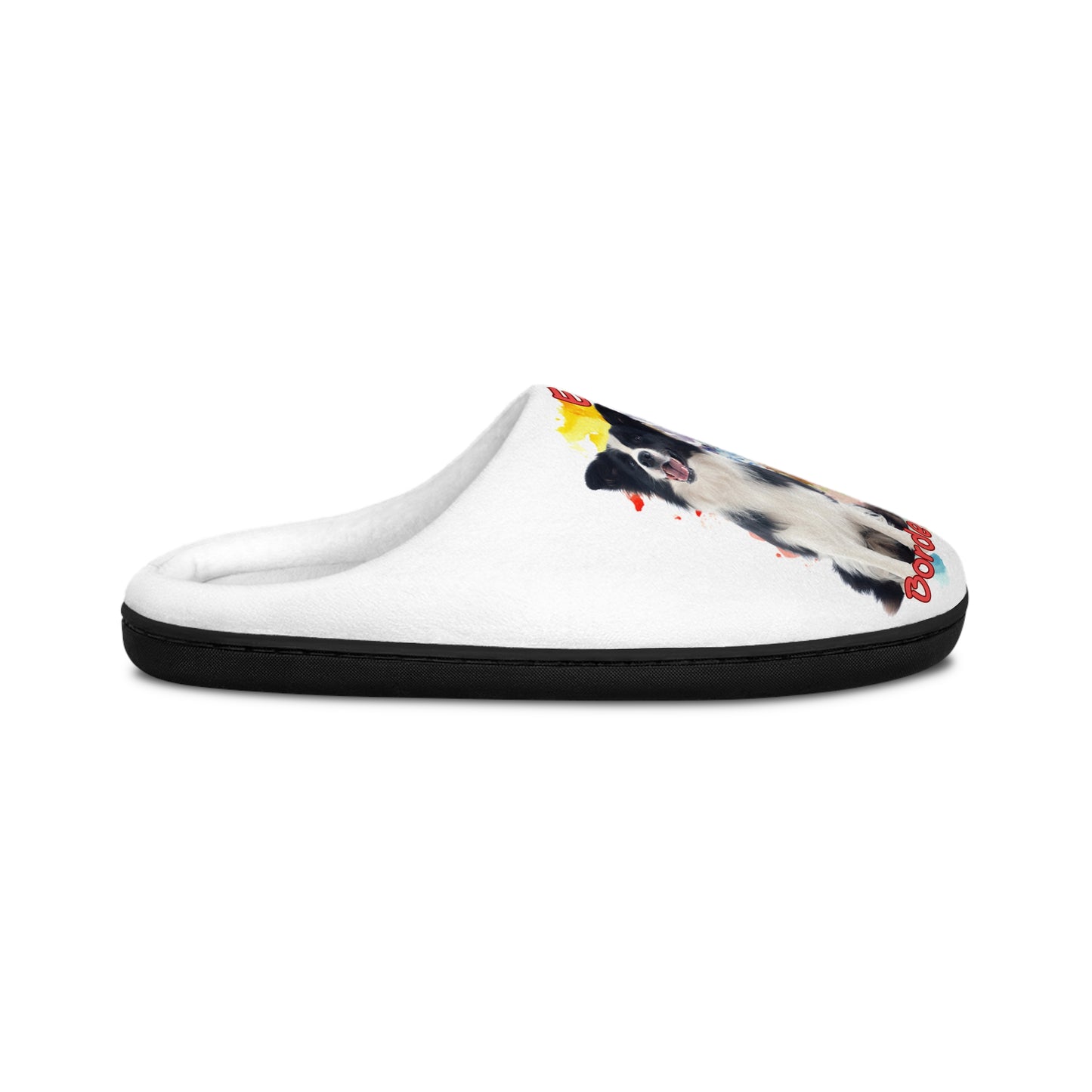 Emotional Support Human Women's Indoor Slippers - Border Collie design
