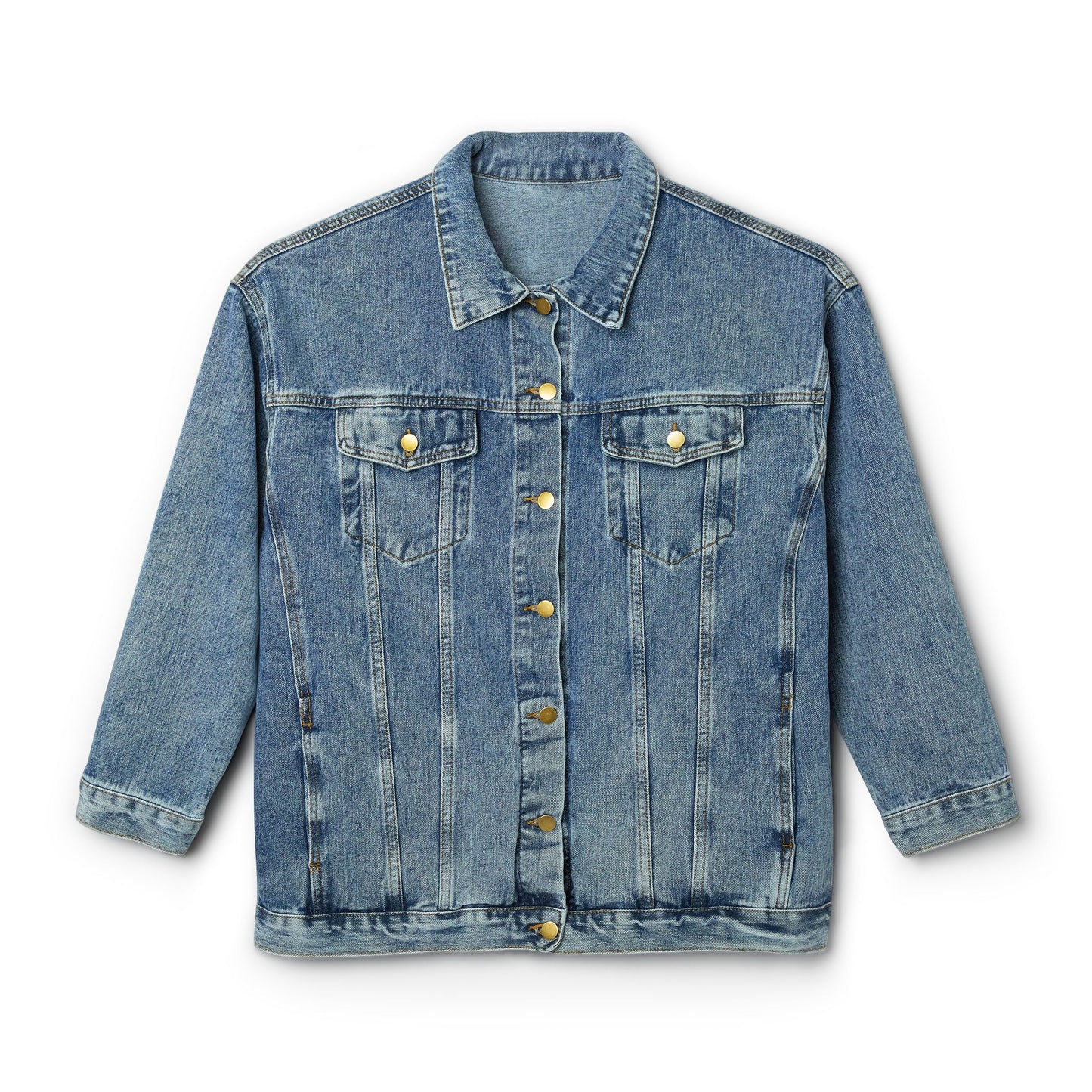 American Bulldog Club rescued Women's Denim Jacket " amor fati"