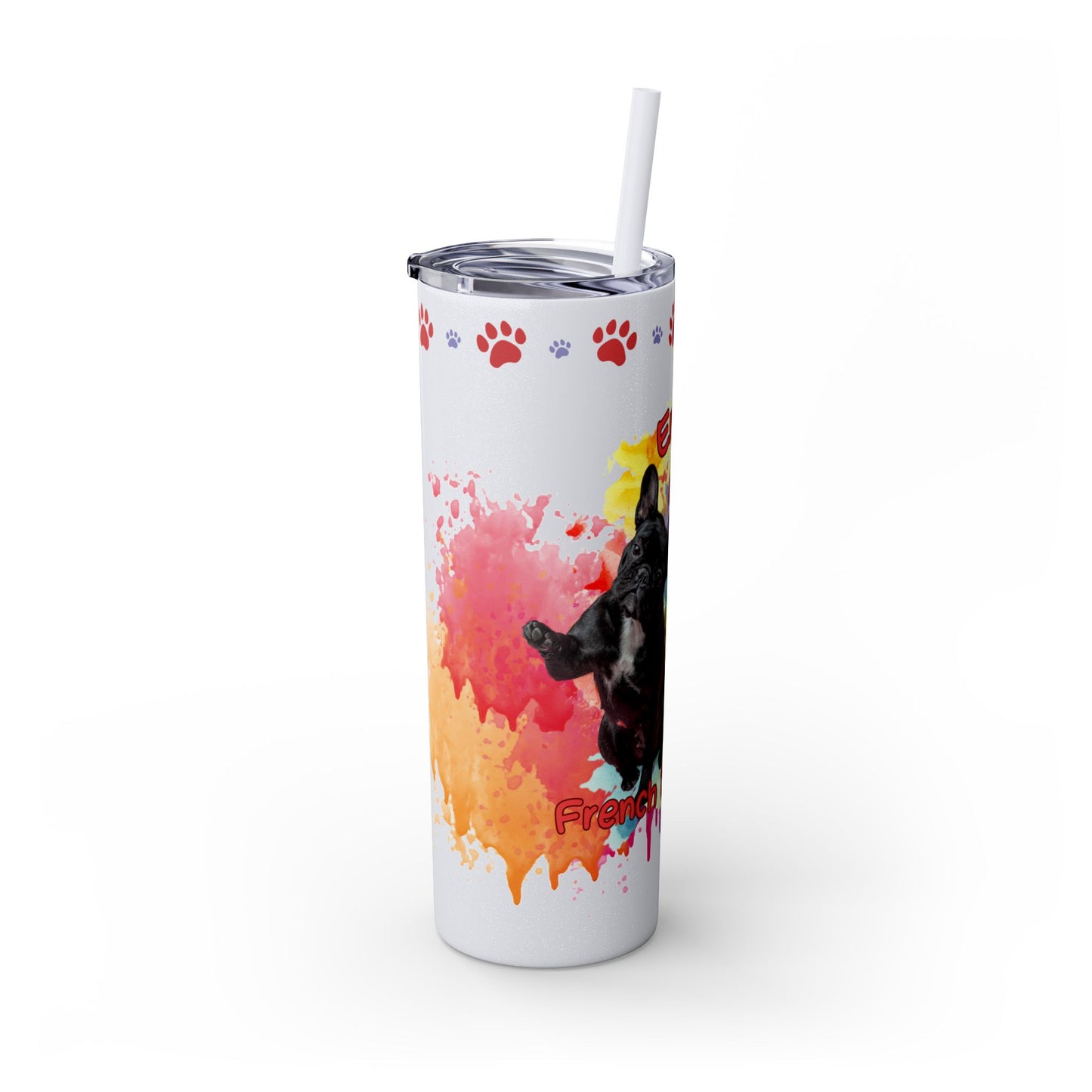 Emotional Support Human for French Bulldog Skinny Tumbler