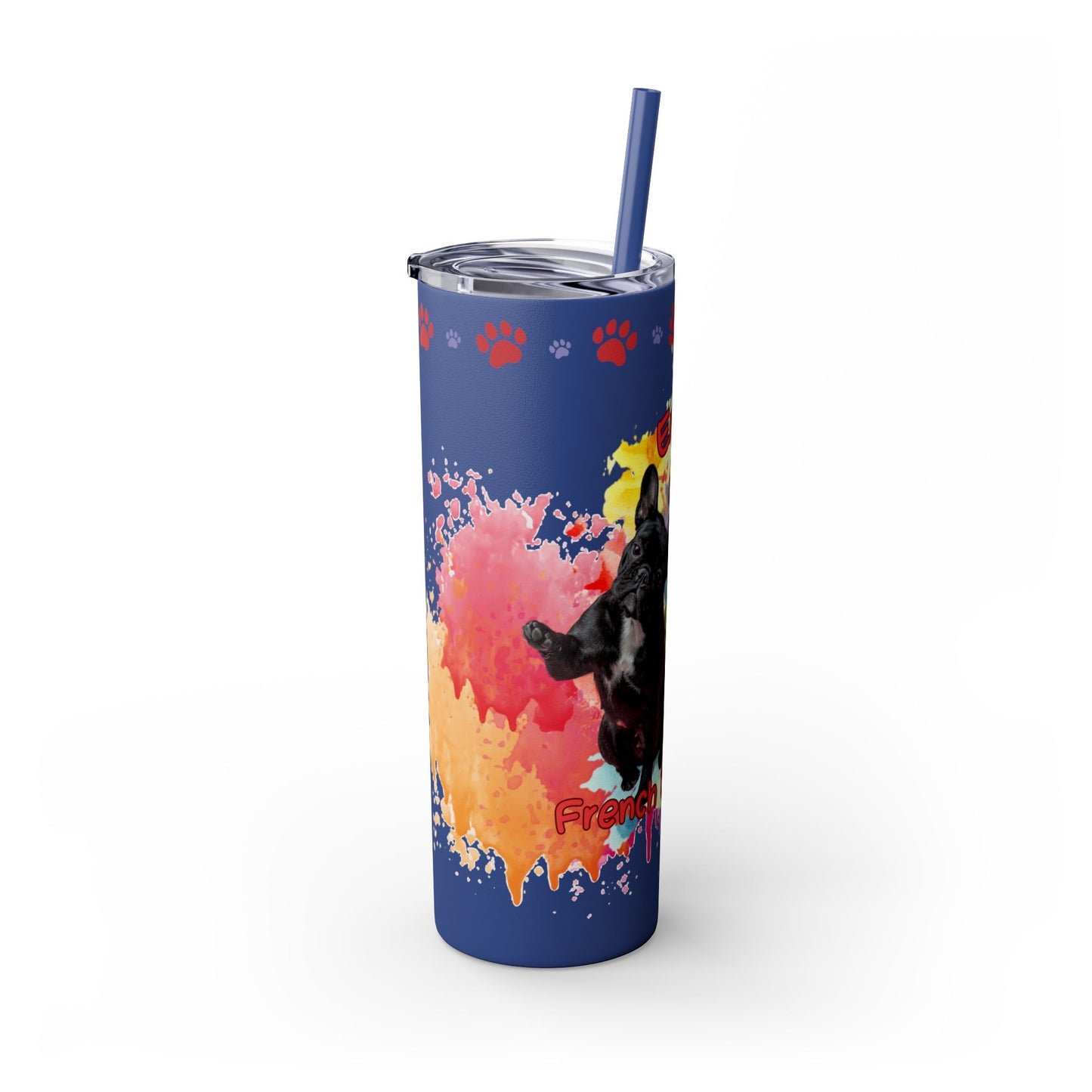 Emotional Support Human for French Bulldog Skinny Tumbler