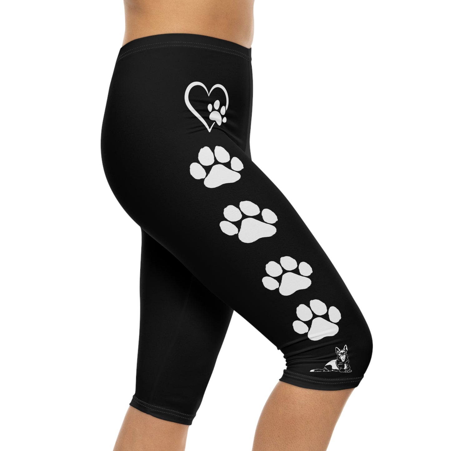 Paws and Hearts German Shepherd Women’s Capri Leggings.