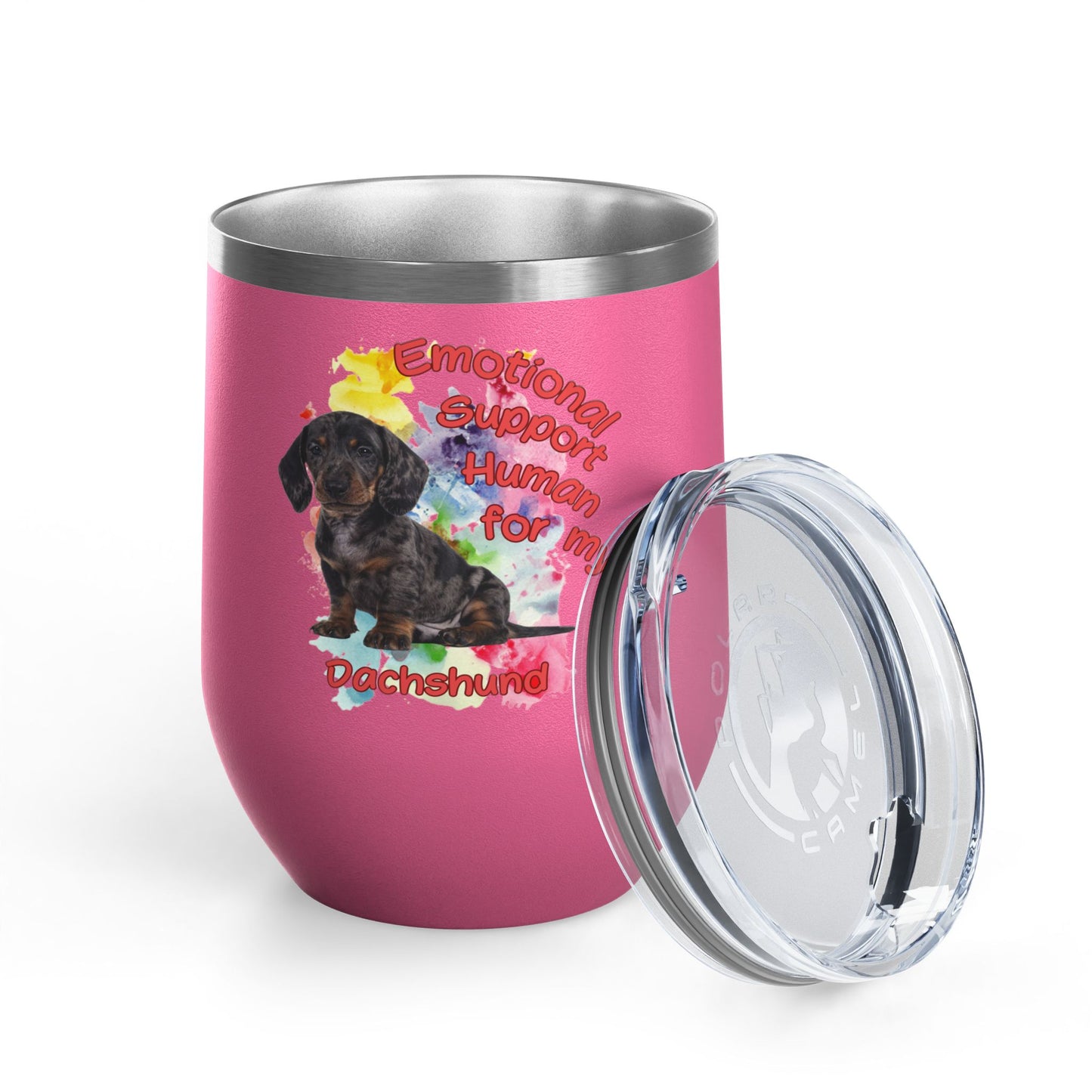 Emotional Support Human for my Dachshund Smooth Hair Wine Tumbler