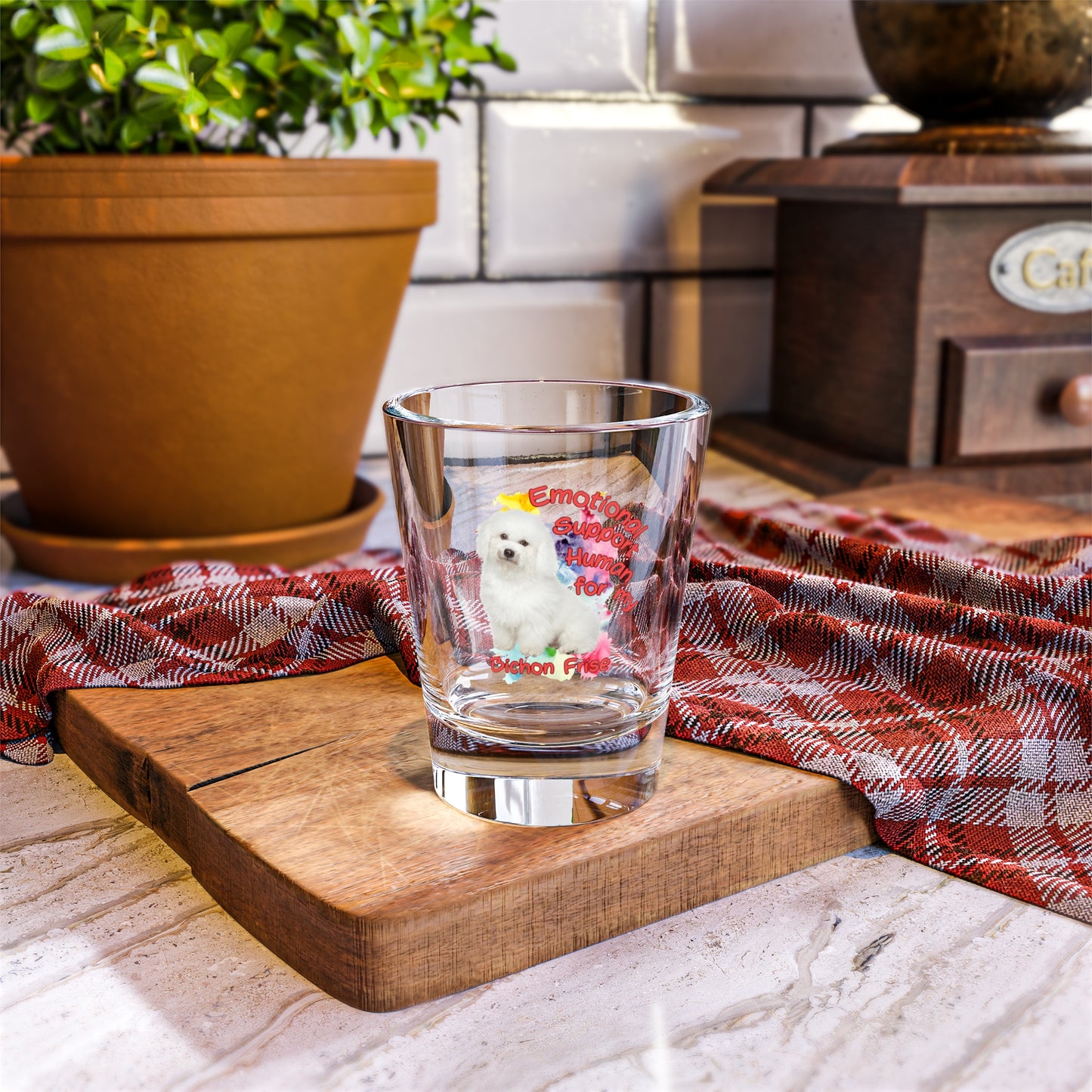 Emotional Support Human for My Bichon Frise Shot Glass