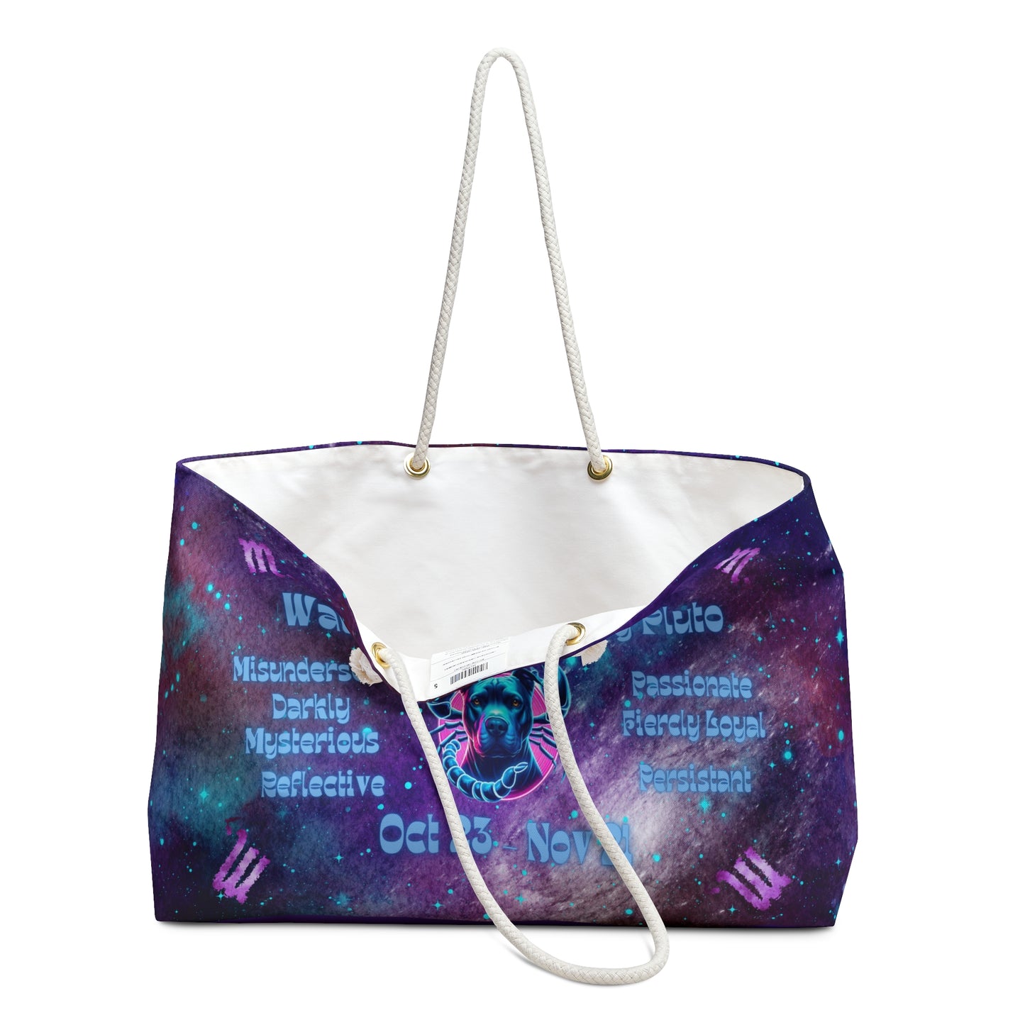 Celestial Zodiac Scorpio as Pit Bull Weekender Bag - Dog Breed Zodiac