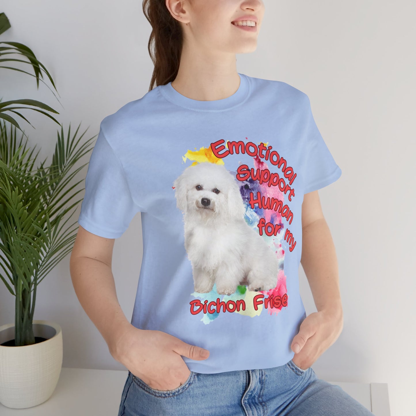 Emotional Support Human Bichon Frise Tee for Dog Lovers