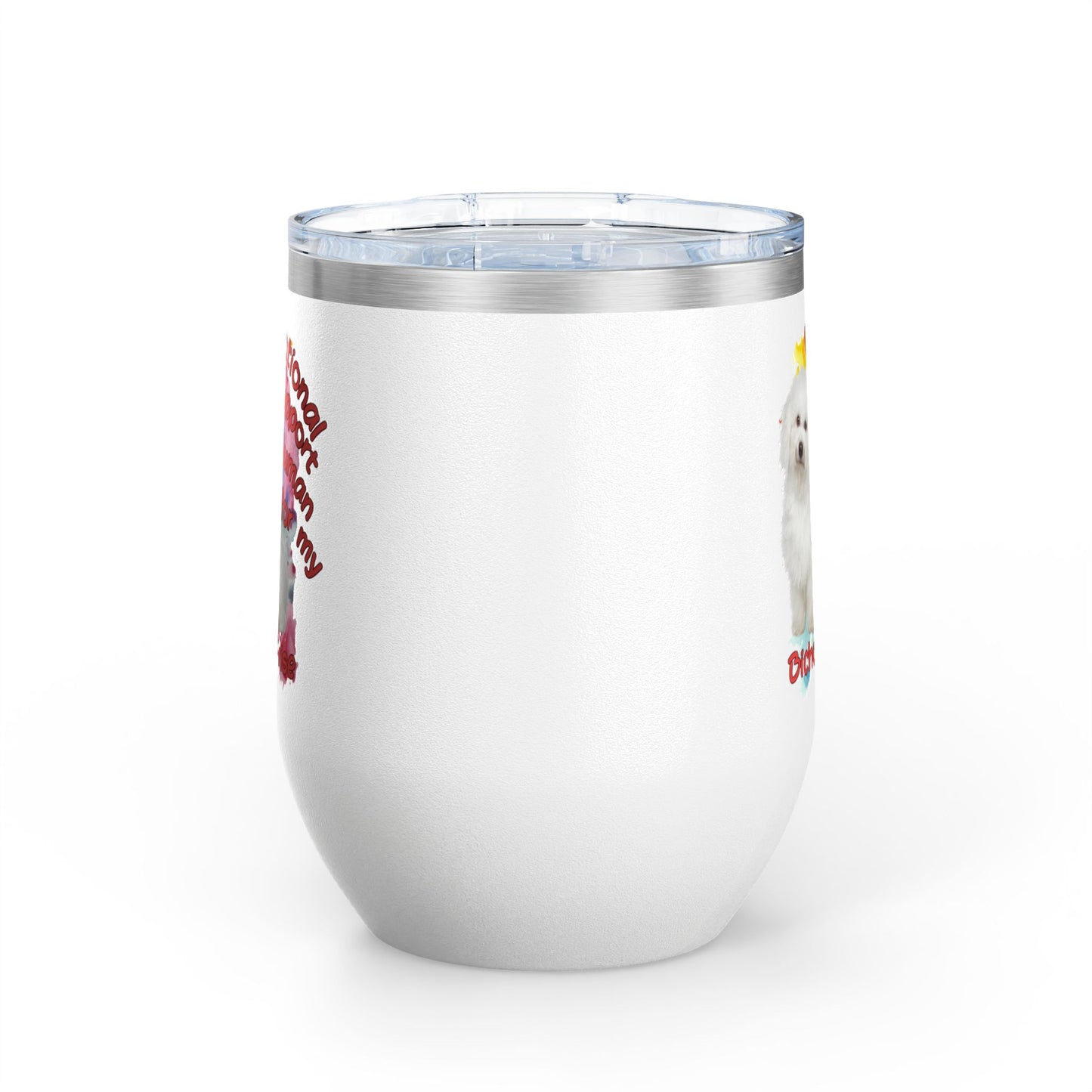 Emotional Support Human for my Bichon Frise Wine Tumbler