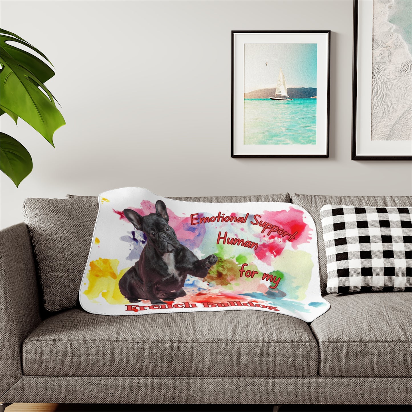 Cozy Sherpa Blanket - Emotional Support Human for My French Bulldog