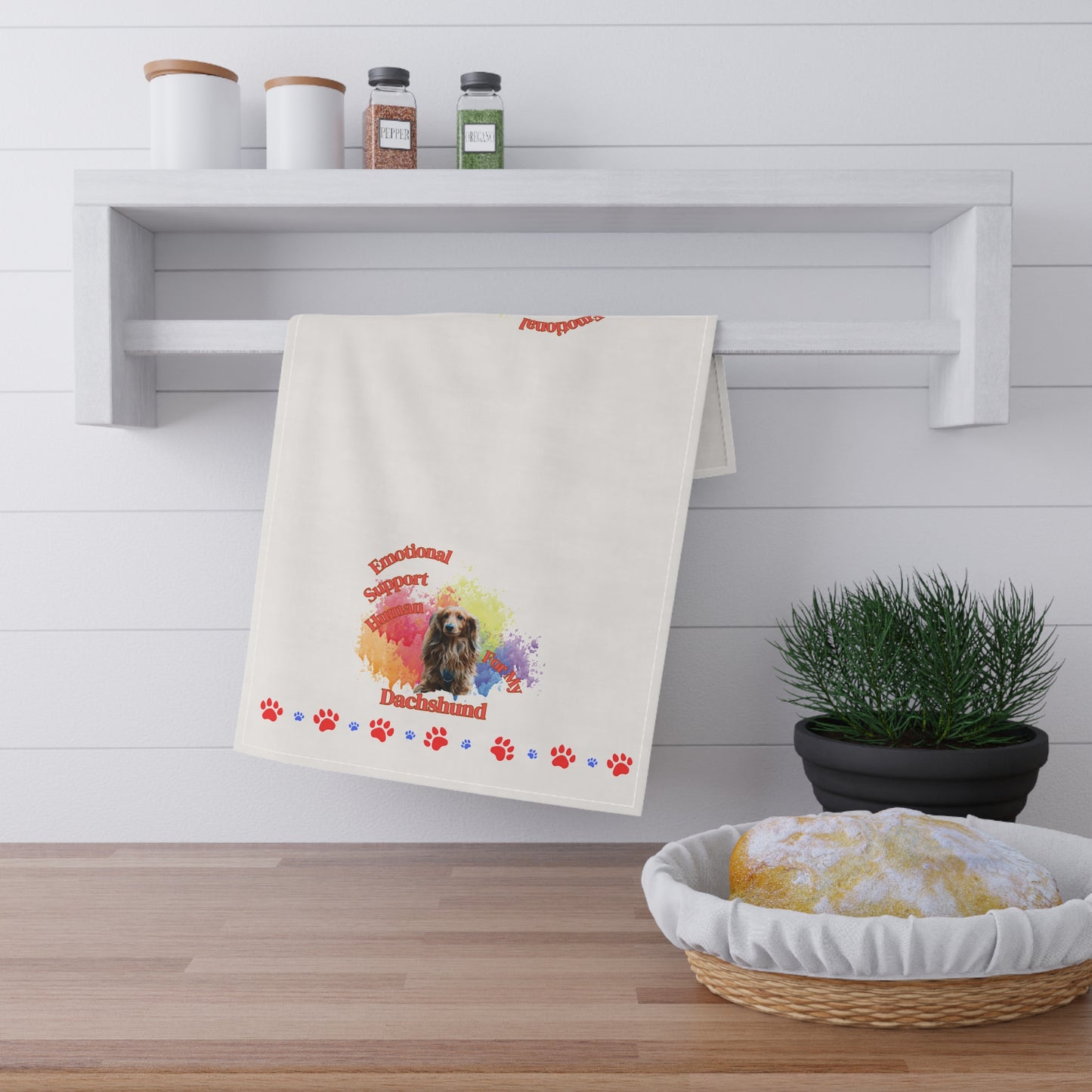 Emotional Support Human for my Dachshund Tea Towel