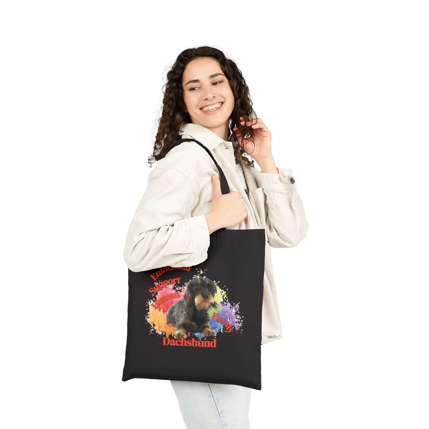 Emotional Support Human for my Dachshund, Wire Haired, Tote Bag