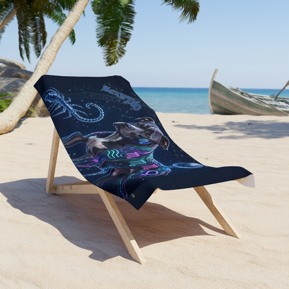 Scorpio Pitbull Celestial Beach Towel