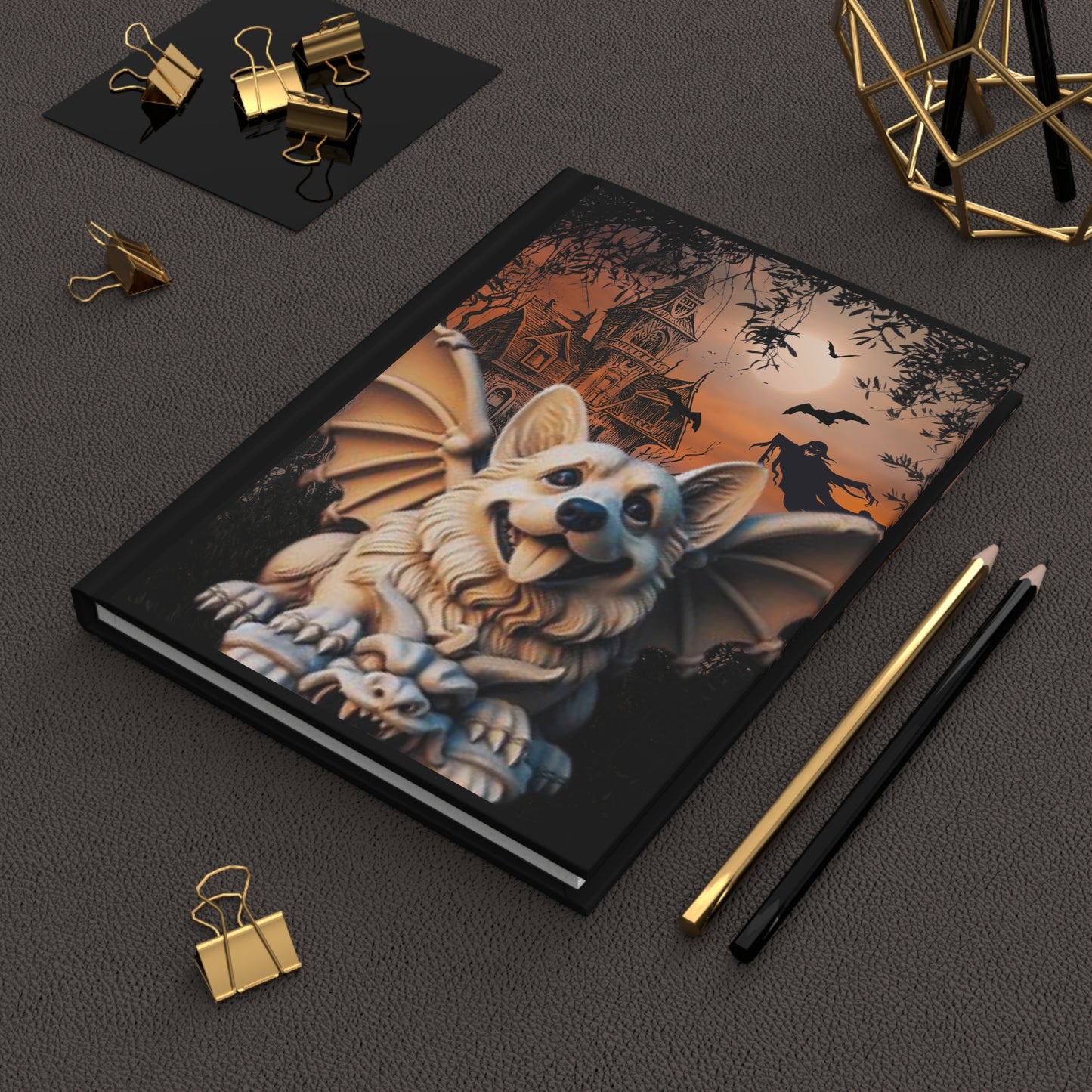 Corgi Gargoyle Hardcover Journal