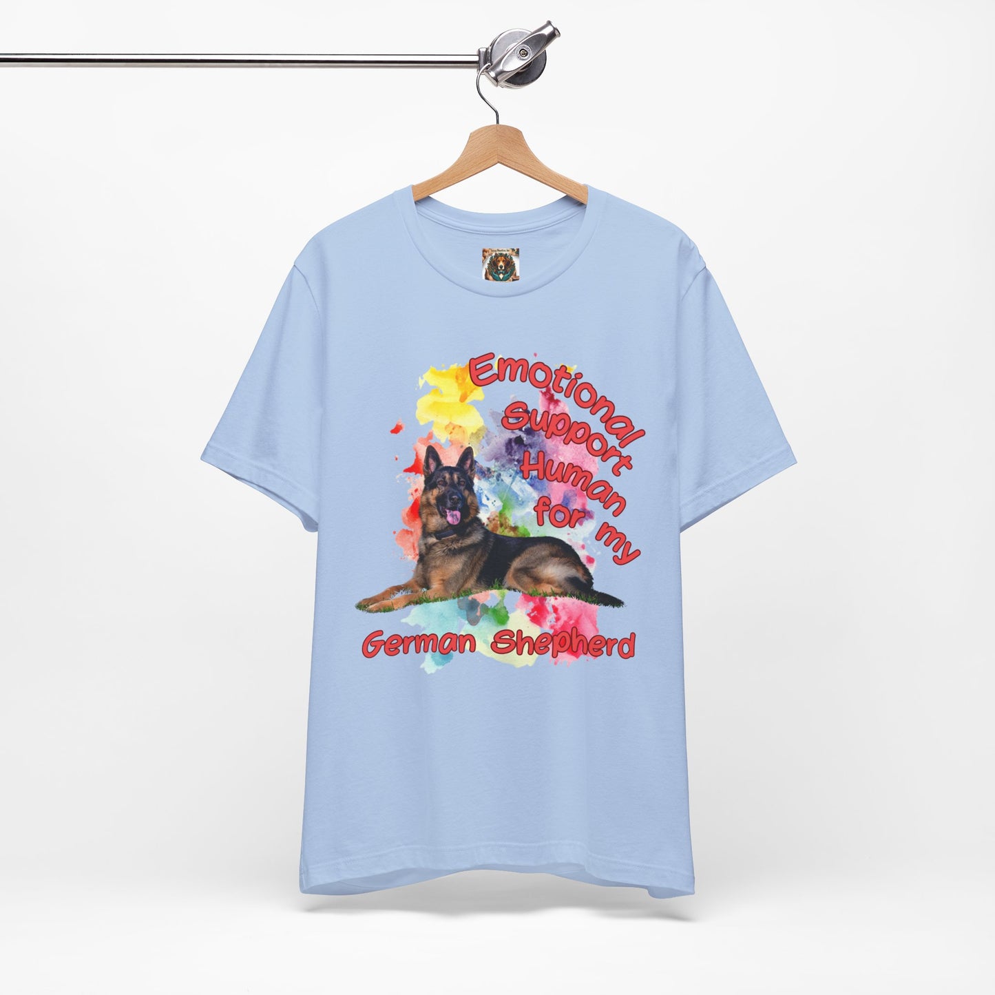 Emotional Support Human German Shepherd Tee - Unisex Jersey Short Sleeve