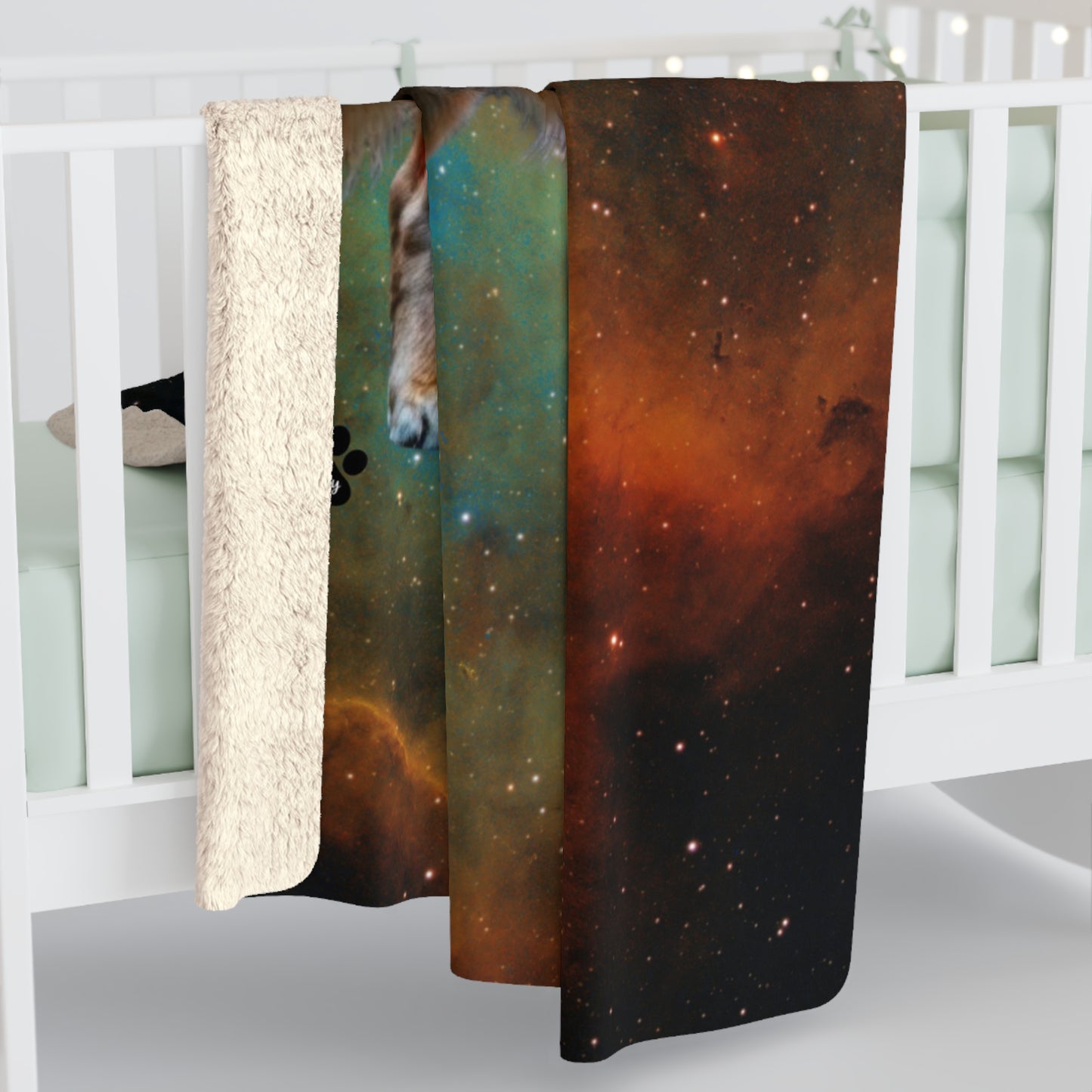 Golden Retriever Leo Zodiac Sherpa Blanket - Celestial Astrology Fleece Throw