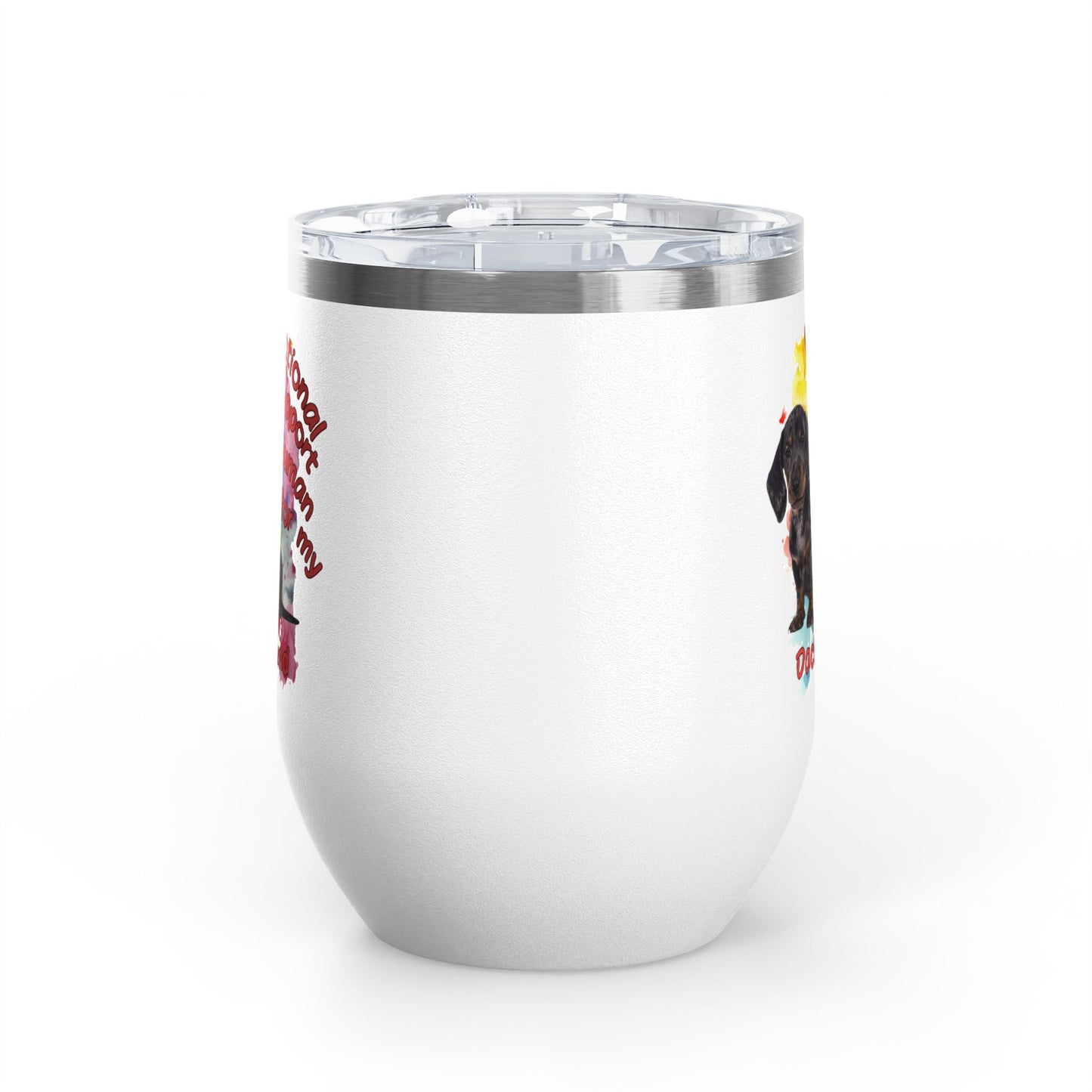 Emotional Support Human for my Dachshund Smooth Hair Wine Tumbler