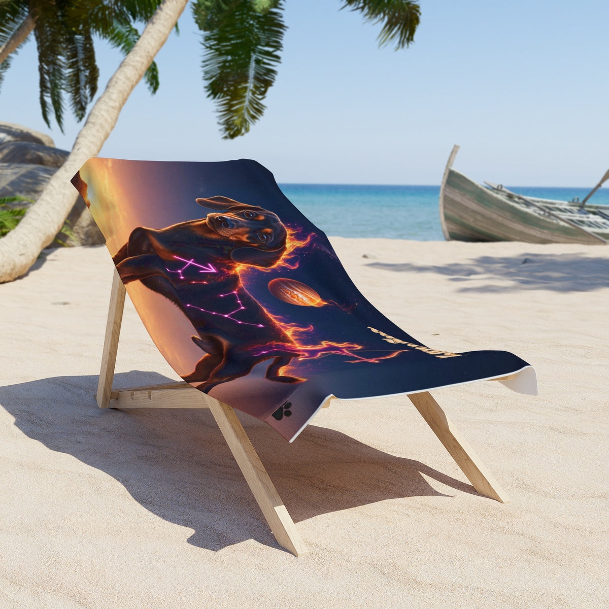 Sagittarius Dachshund Celestial Beach Towel