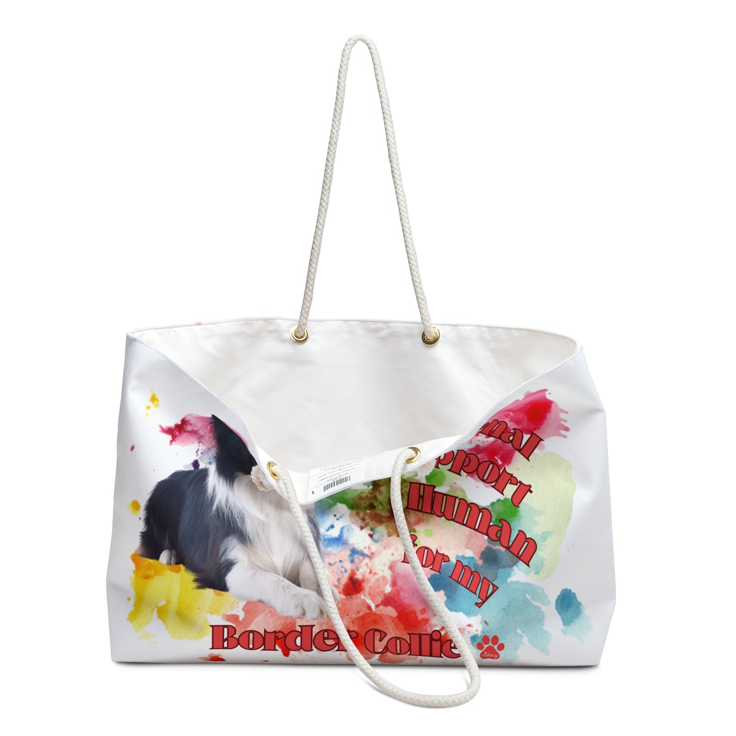 Emotional Support Human for my Border Collie Weekender Bag