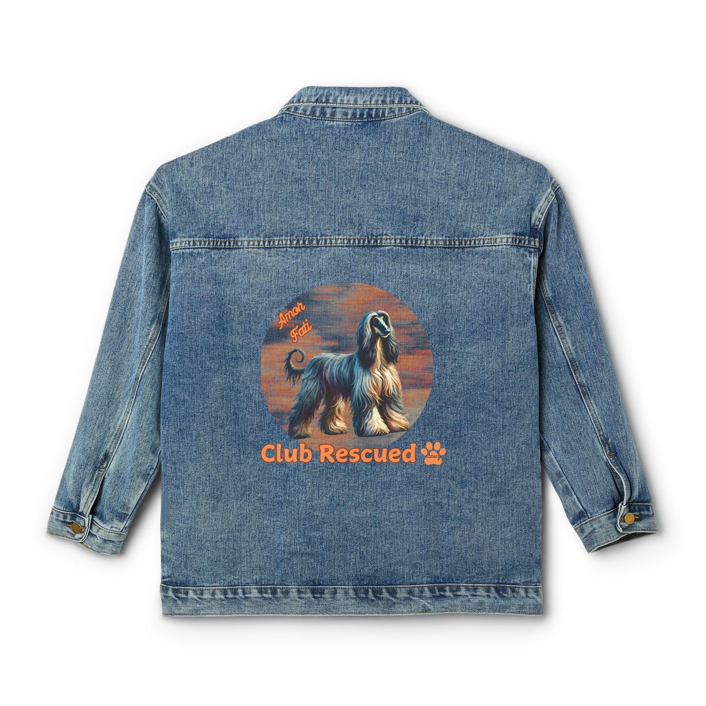 Afghan Hound Club Rescued Women's Denim Jacket