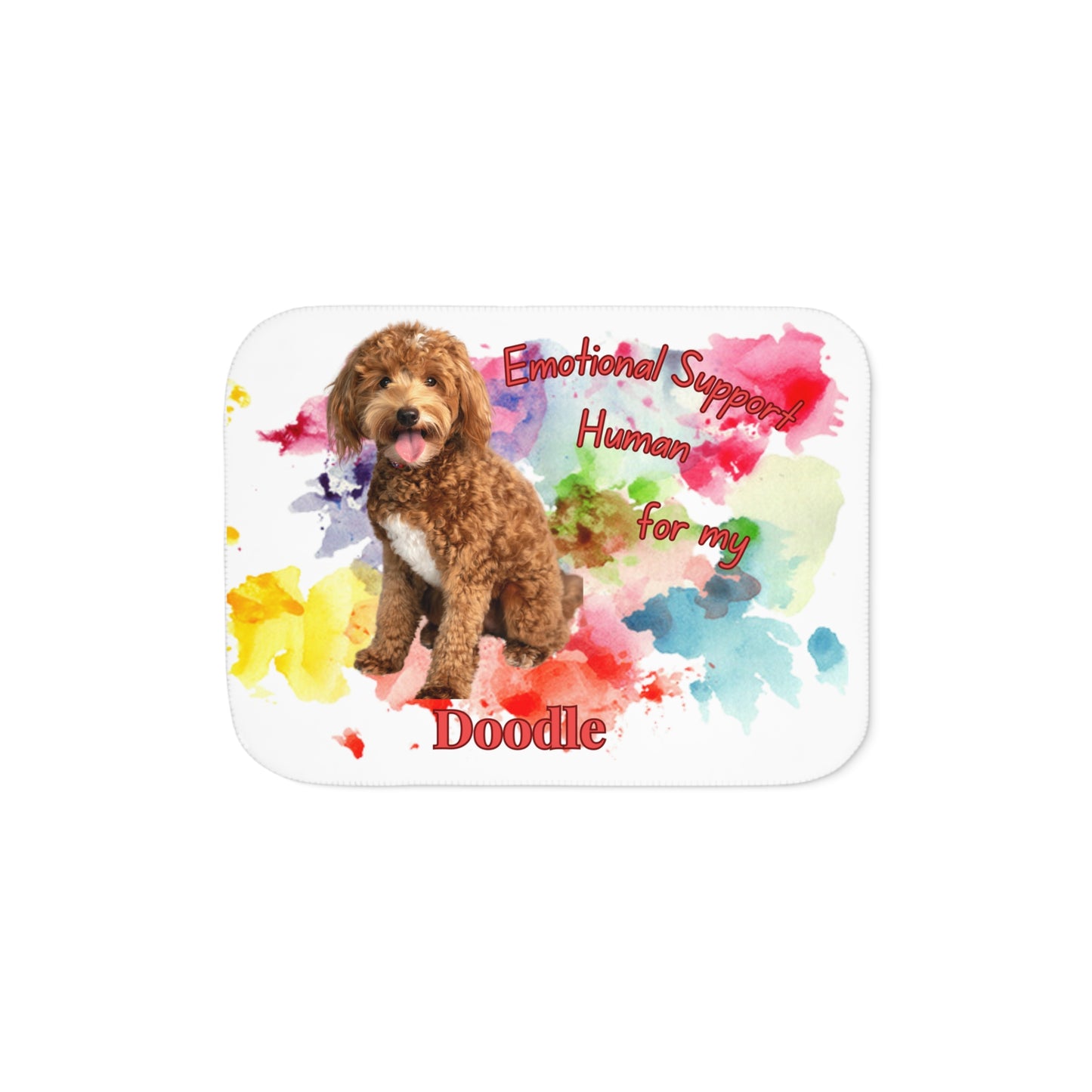Emotional Support Doodle Dog Sherpa Blanket - Cozy Pet Gift