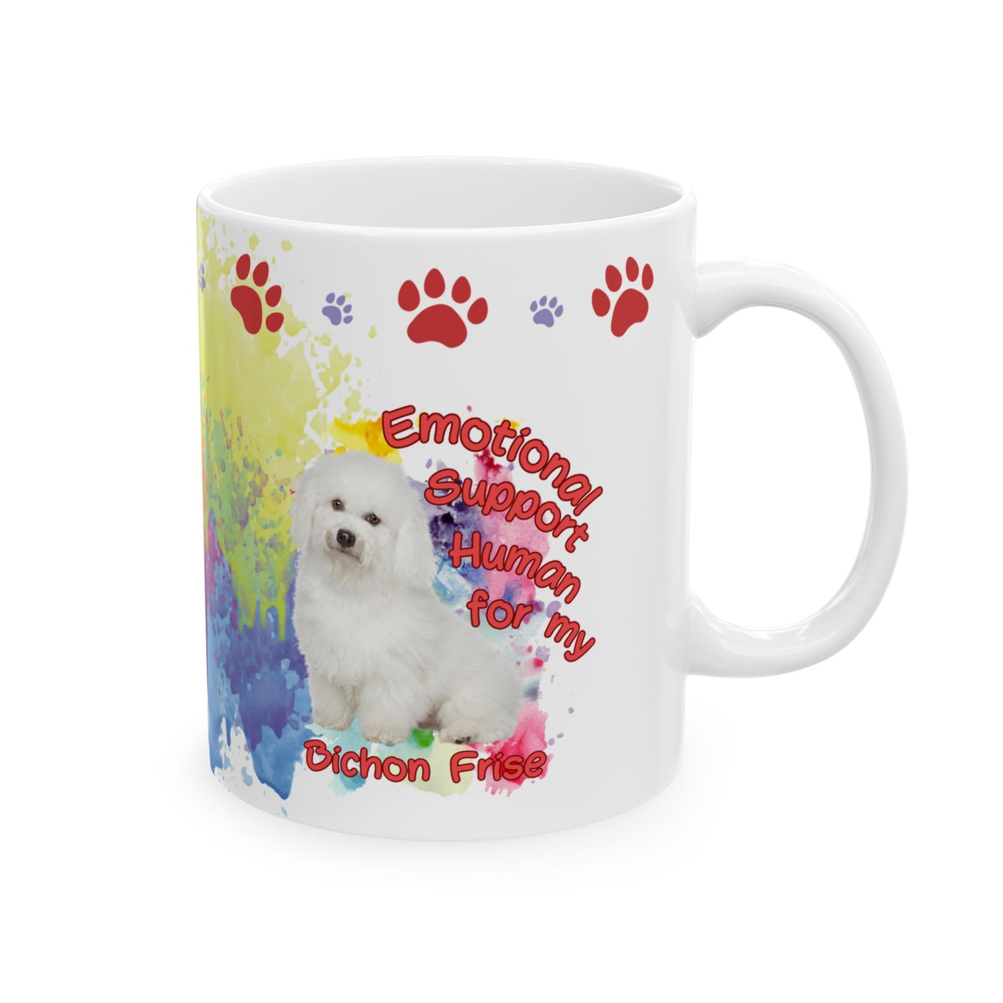 Emotional Support Human for Bichon Frise Ceramic Coffee Mug