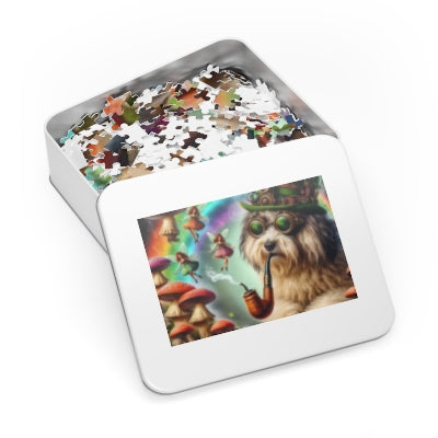 St Patricks day Irish wolfhound fairy circle Jigsaw Puzzle (30, 110, 252, 500,1000-Piece)