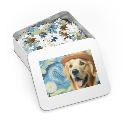 Golden Retriever in Van Gogh style Jigsaw Puzzle (30, 110, 252, 500,1000-Piece)