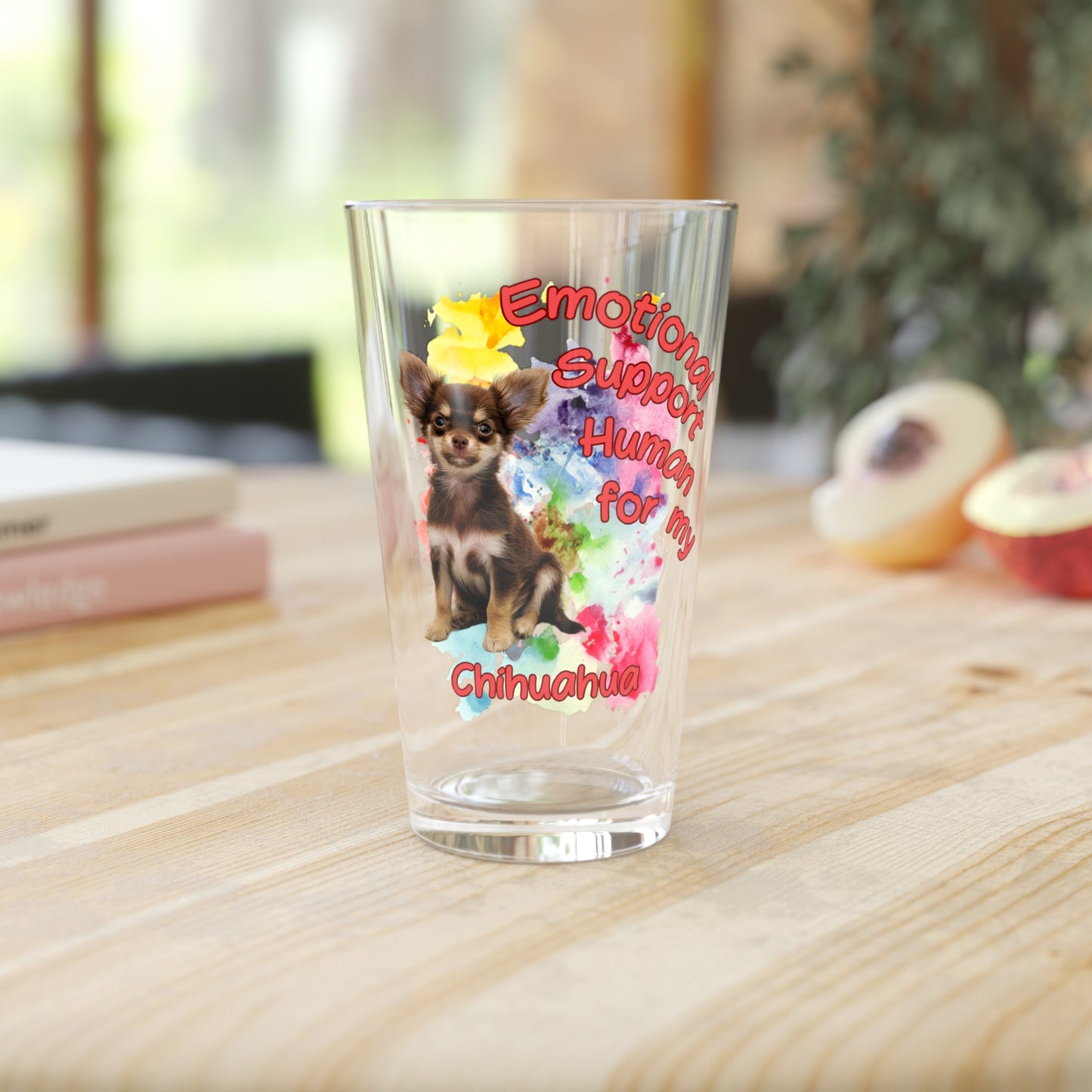Emotional Support Human for my Chihuahua Clear Pint Glass