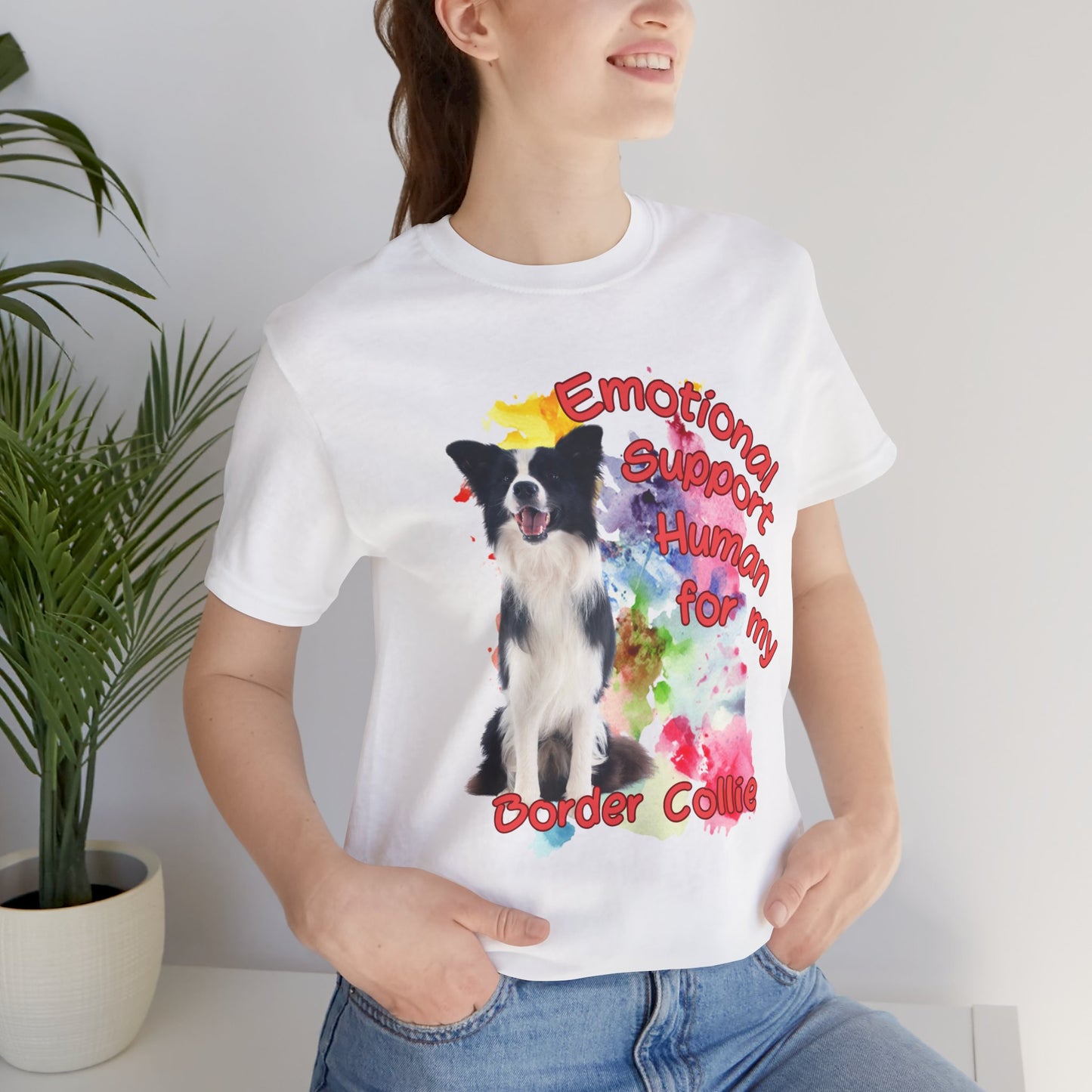 Emotional Support Human Border Collie T-Shirt for Dog Lovers
