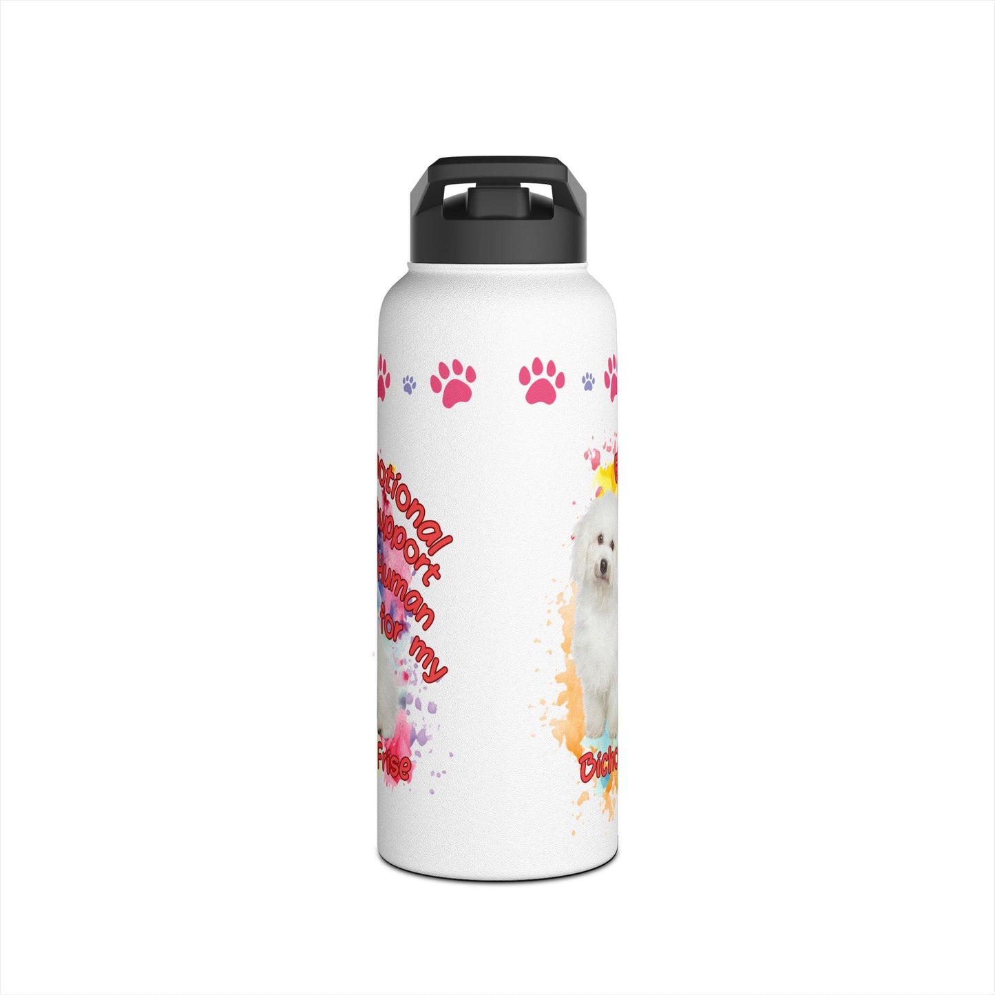 Emotional Support Human for my Bichon Frise Sports Water Bottle