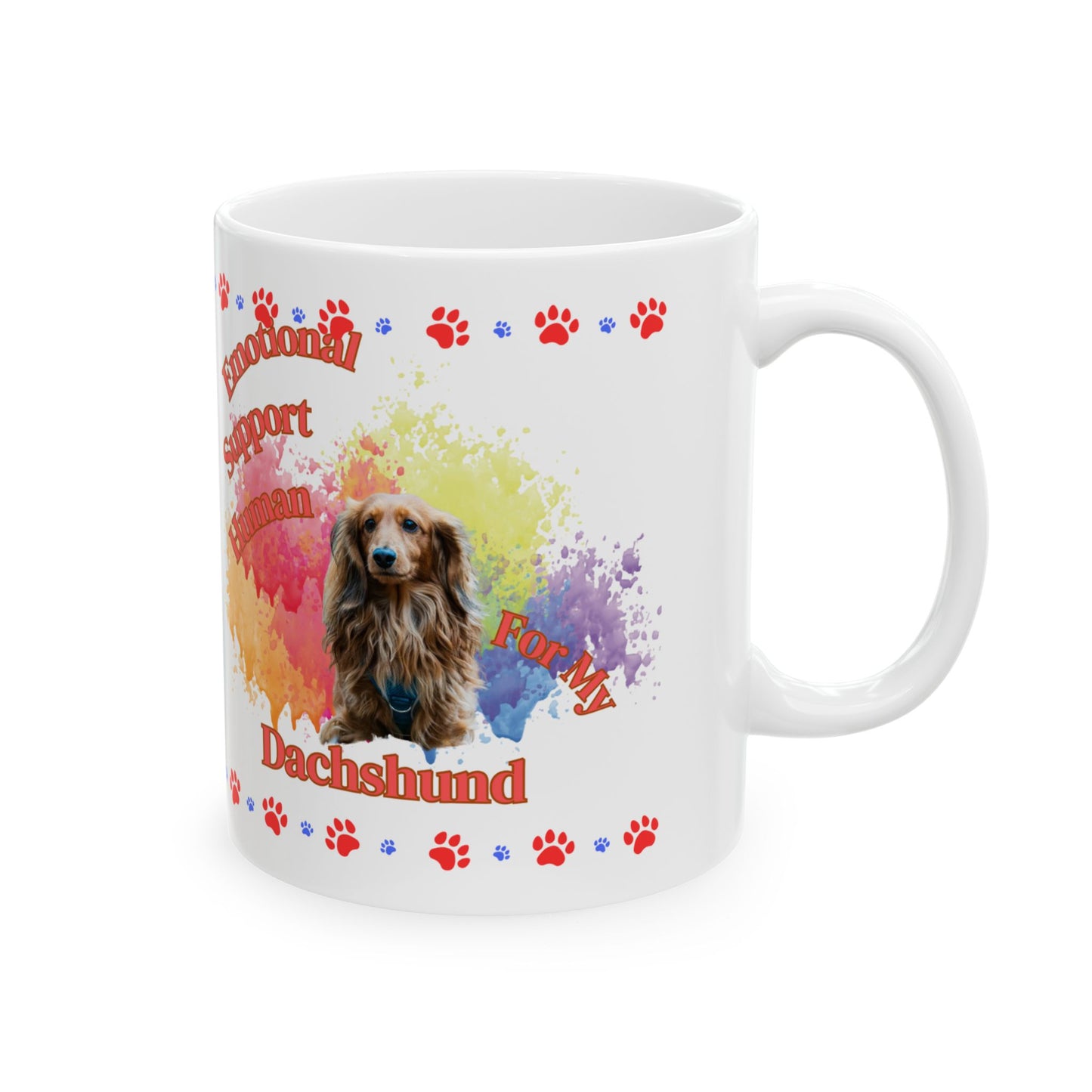 Emotional Support Dachshund Mug, Cute Dog Gift, Pet Lover Coffee Cup, Puppy Lover, Dog Mom Coffee Mug