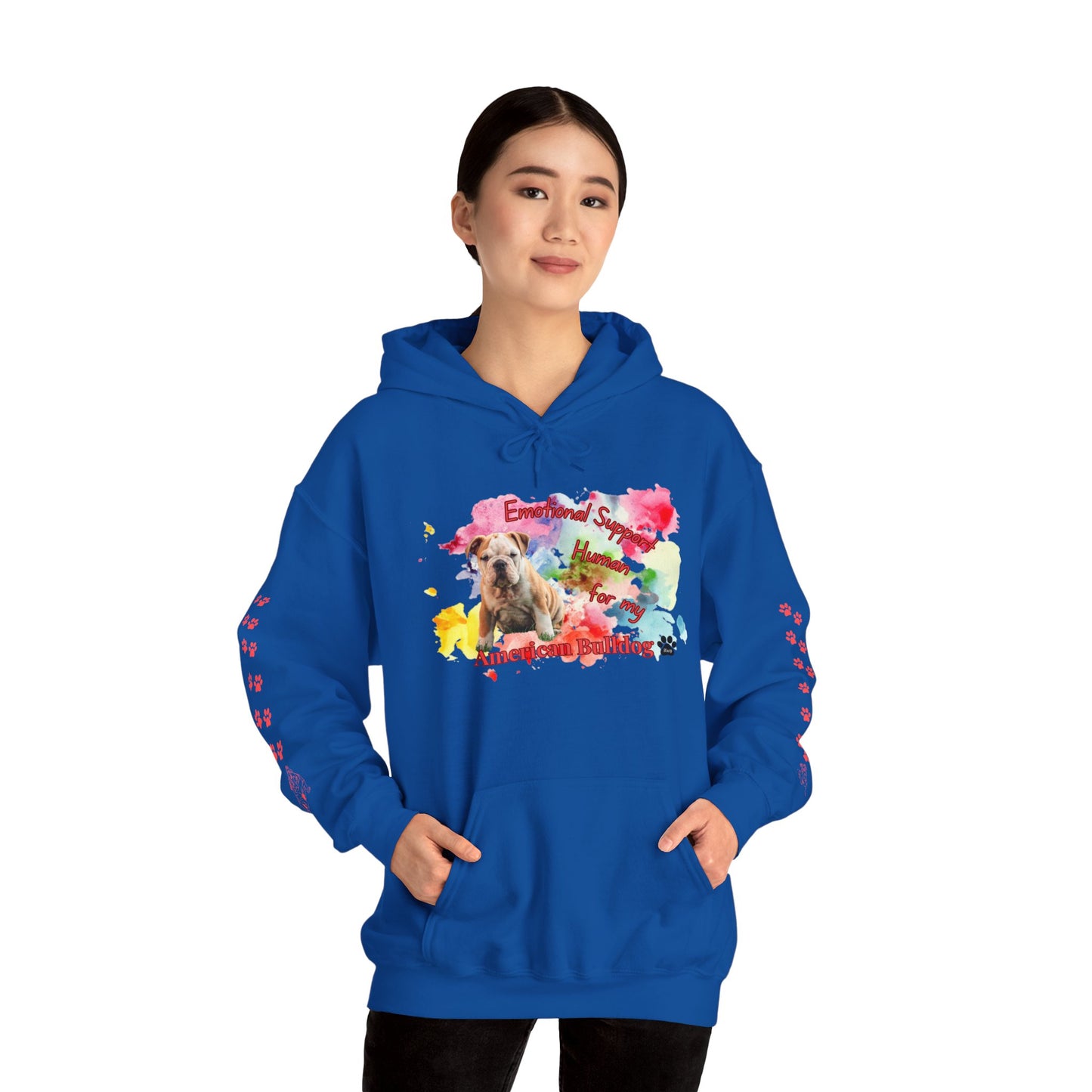 American Bulldog Emotional Support Human Unisex Heavy Blend™ Hooded Sweatshirt