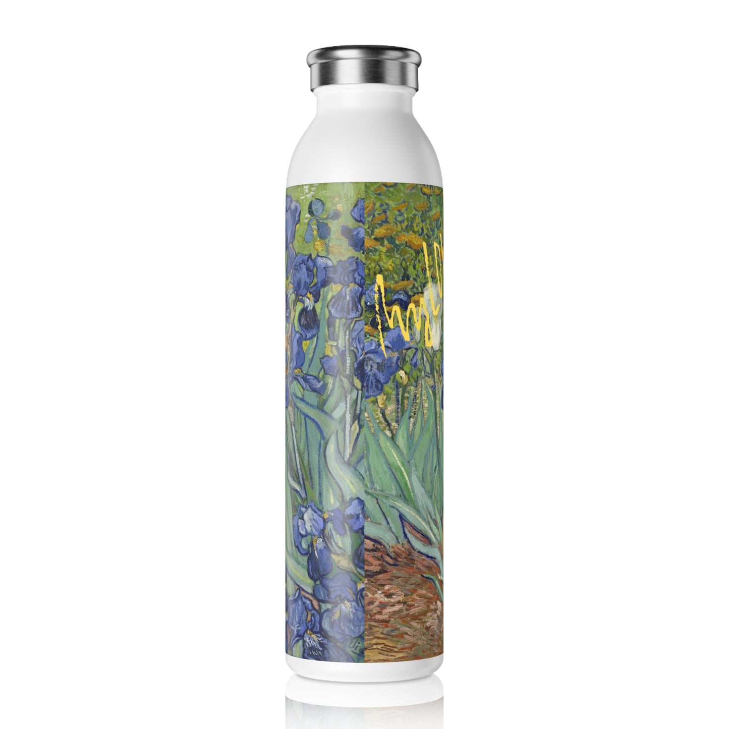 Van Gogh Inspired Afghan Hound Design on 20 oz Stainless Steel Water Bottle - Hand Wash Only