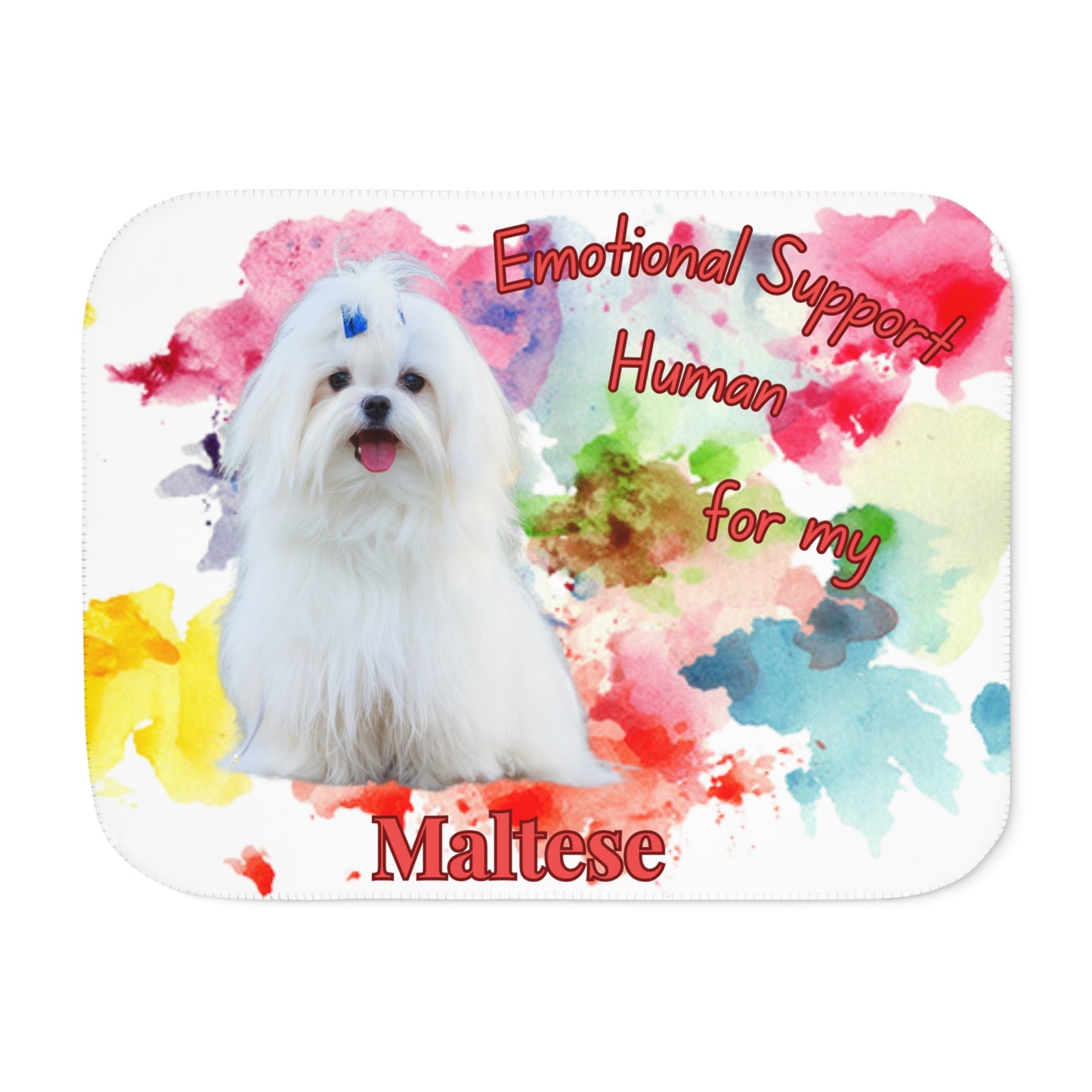 Emotional Support Human Sherpa Blanket for Maltese - Cozy Pet Gift