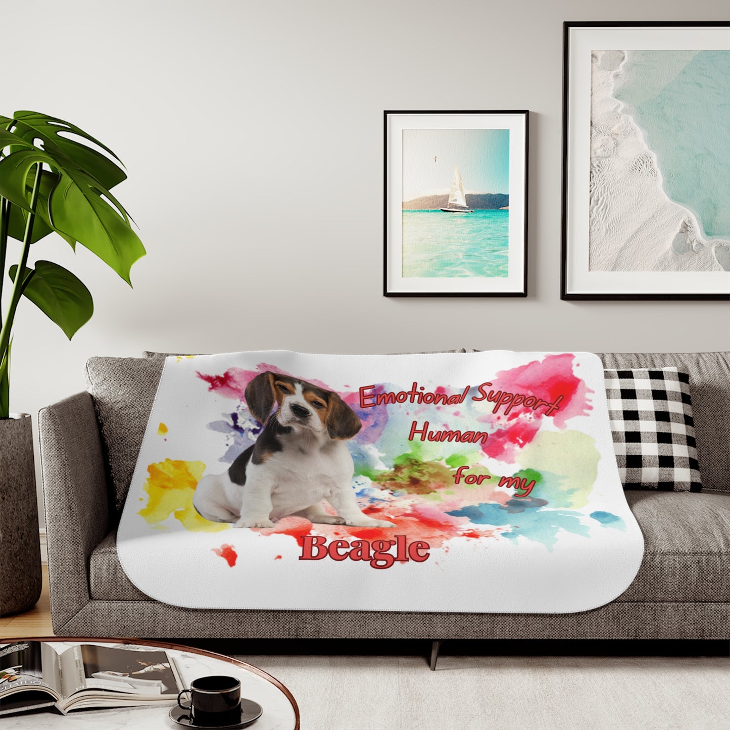 Emotional Support Human for my Beagle - Cozy Sherpa Blanket