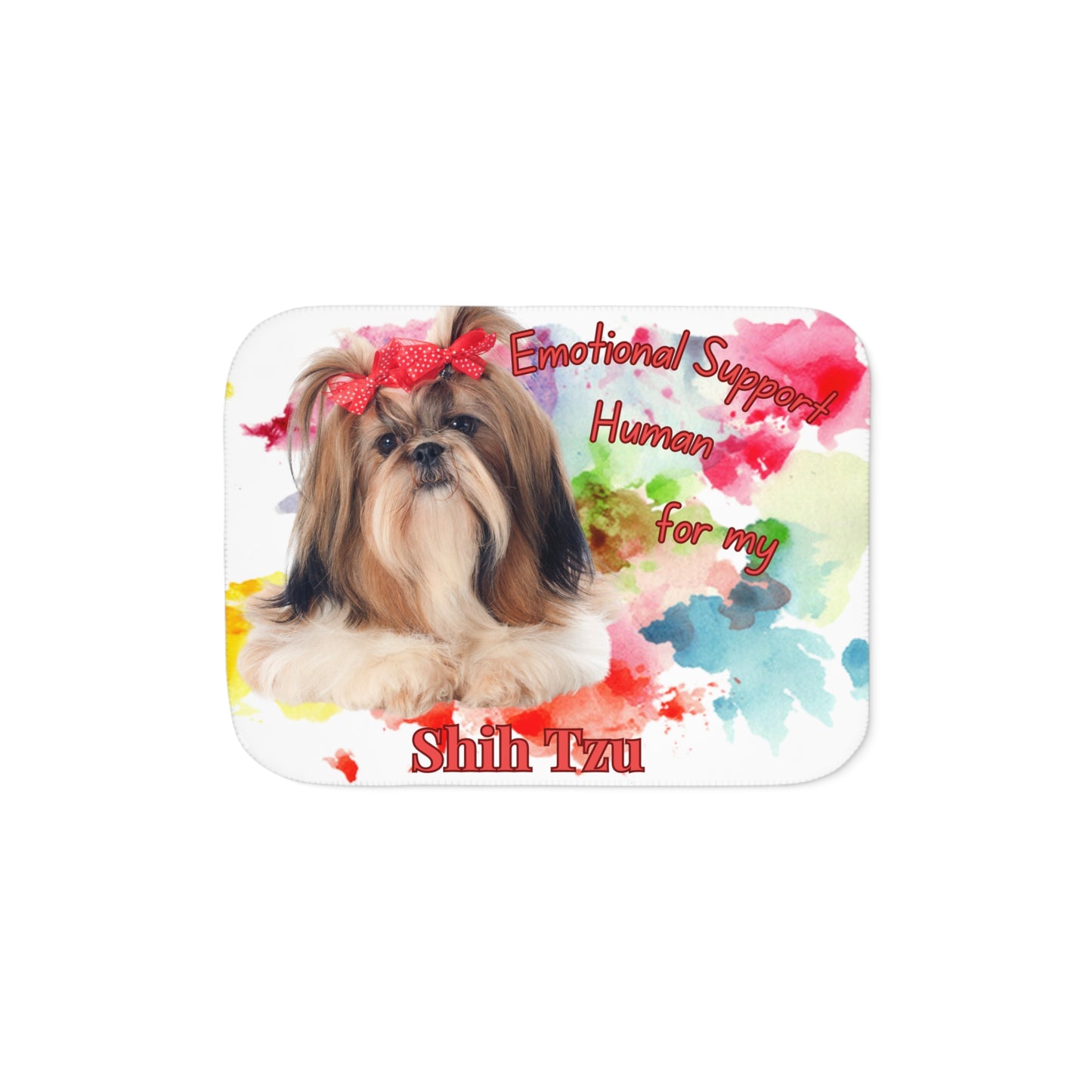 Emotional Support Human Sherpa Blanket for Shih Tzu Lovers - Cozy Two-Color Throw