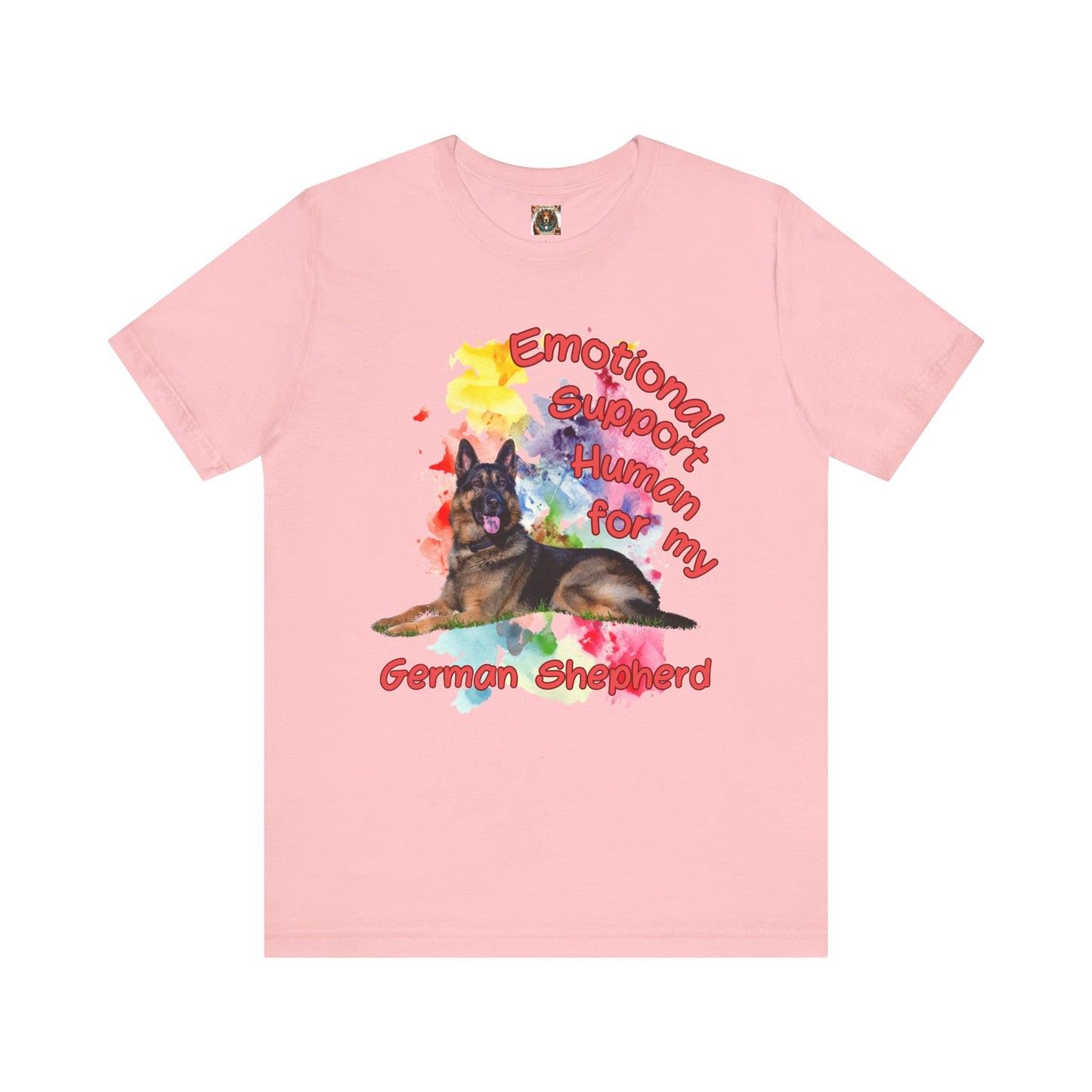 Emotional Support Human German Shepherd Tee - Unisex Jersey Short Sleeve