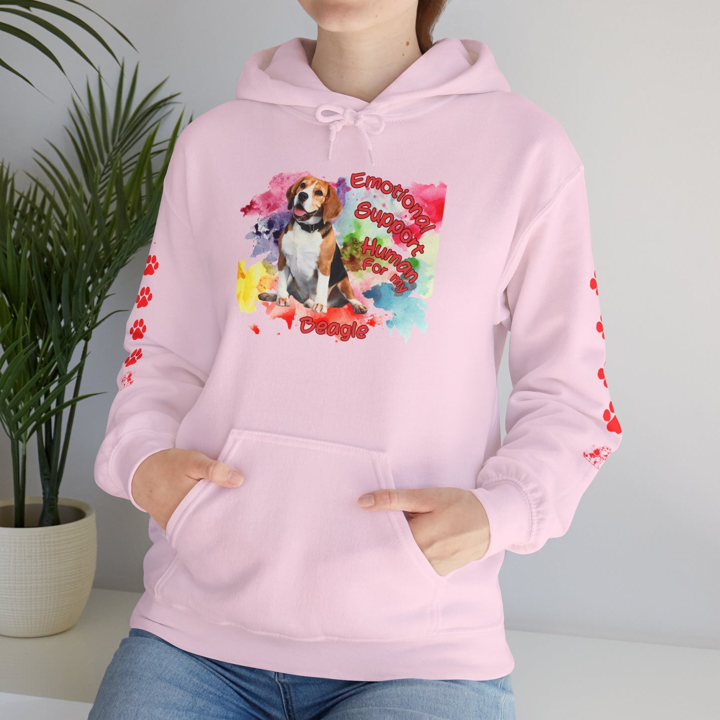 Cozy Emotional Support Human Hoodie for Beagle, Dog lovers comfort wear