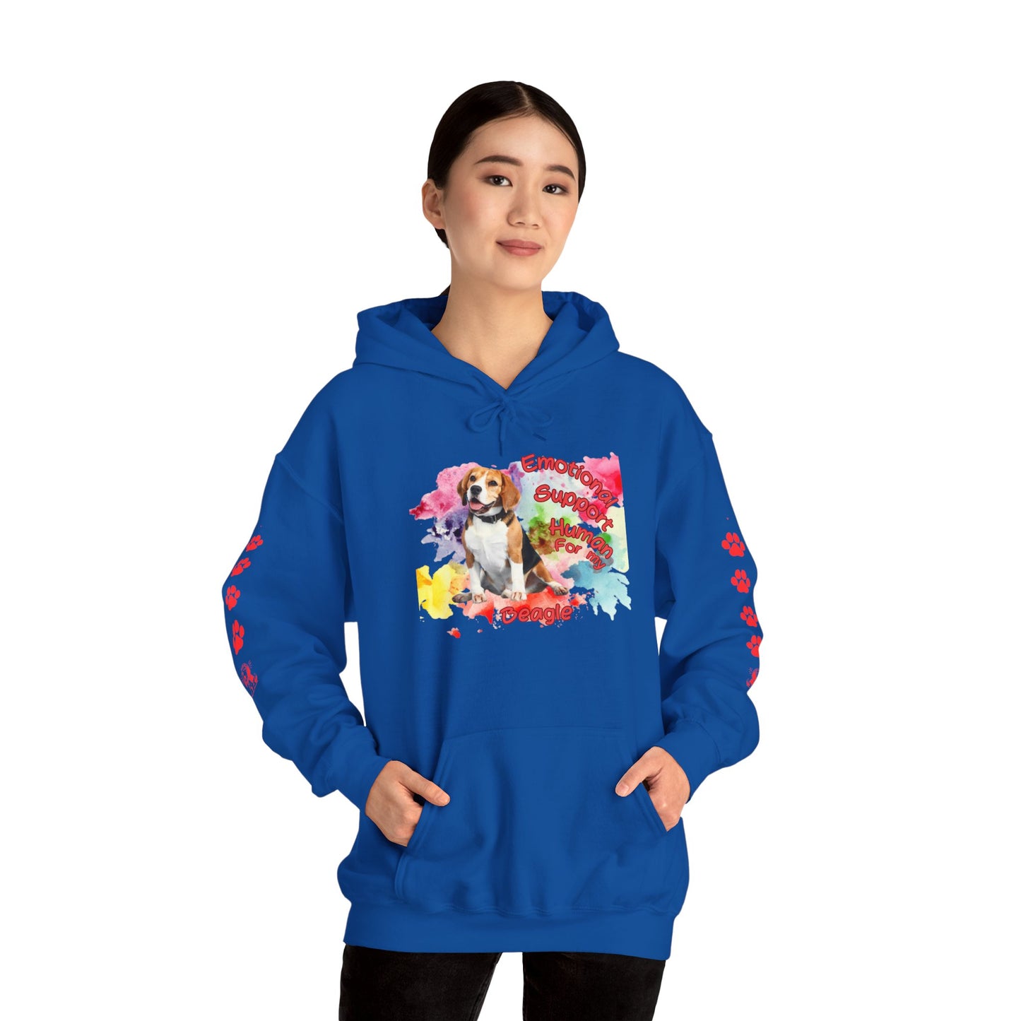 Cozy Emotional Support Human Hoodie for Beagle, Dog lovers comfort wear