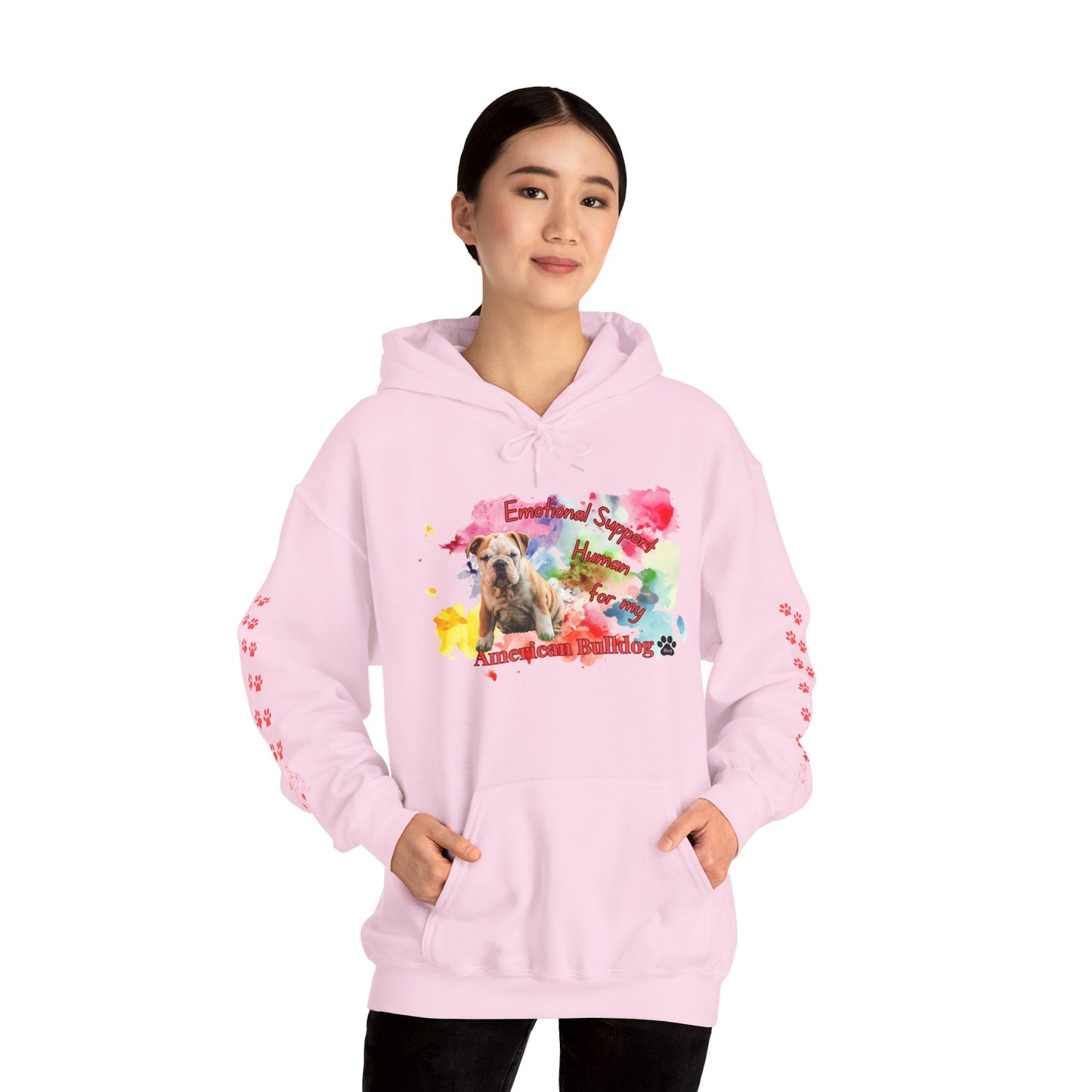 American Bulldog Emotional Support Human Unisex Heavy Blend™ Hooded Sweatshirt