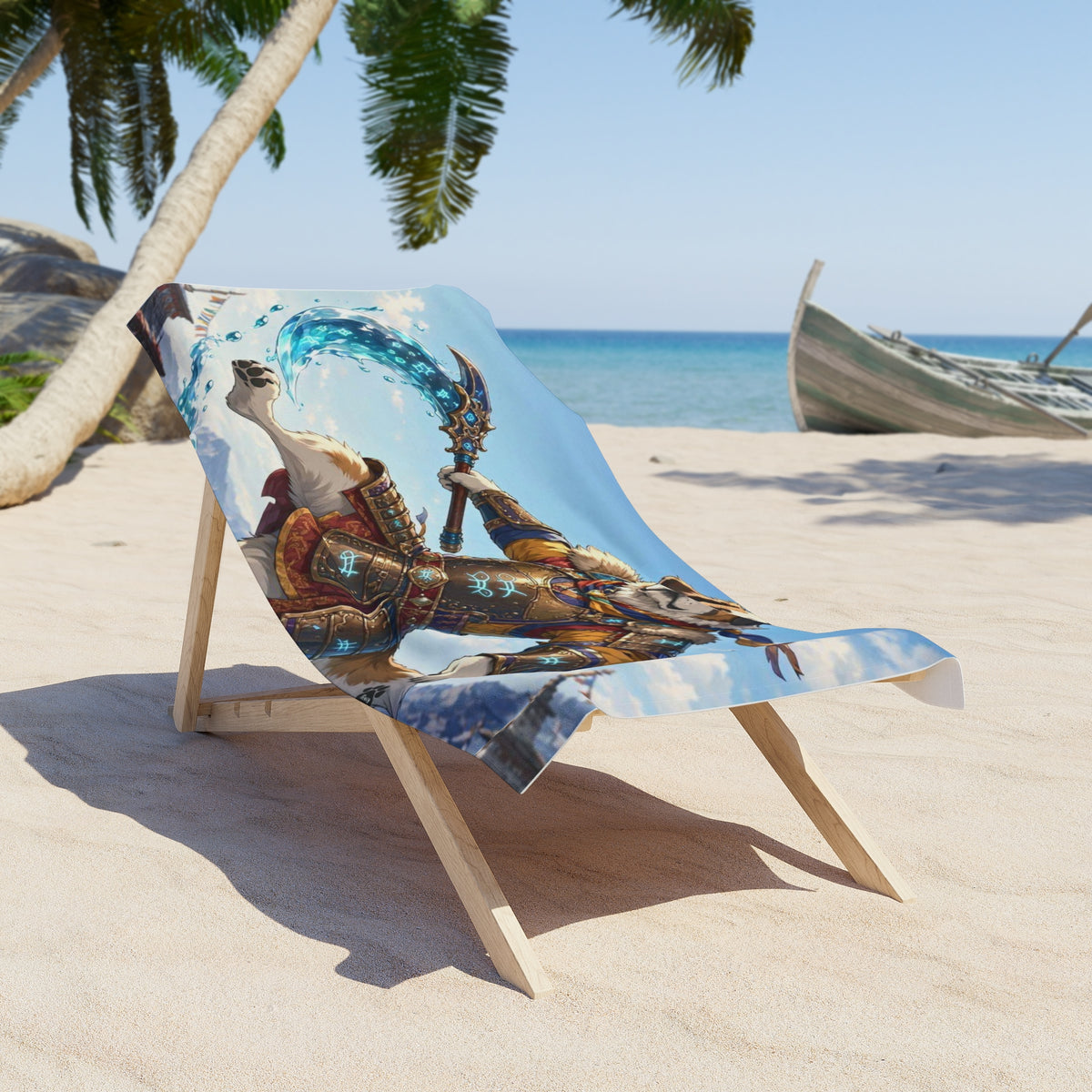 Pisces Saint Bernard Warrior Beach Towel