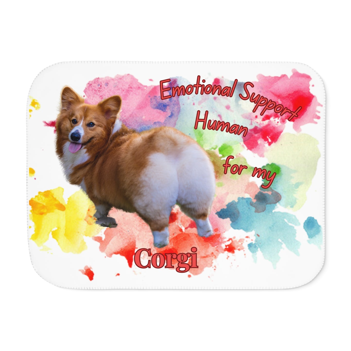Corgi Emotional Support Sherpa Blanket - Cozy Pet Lover Throw