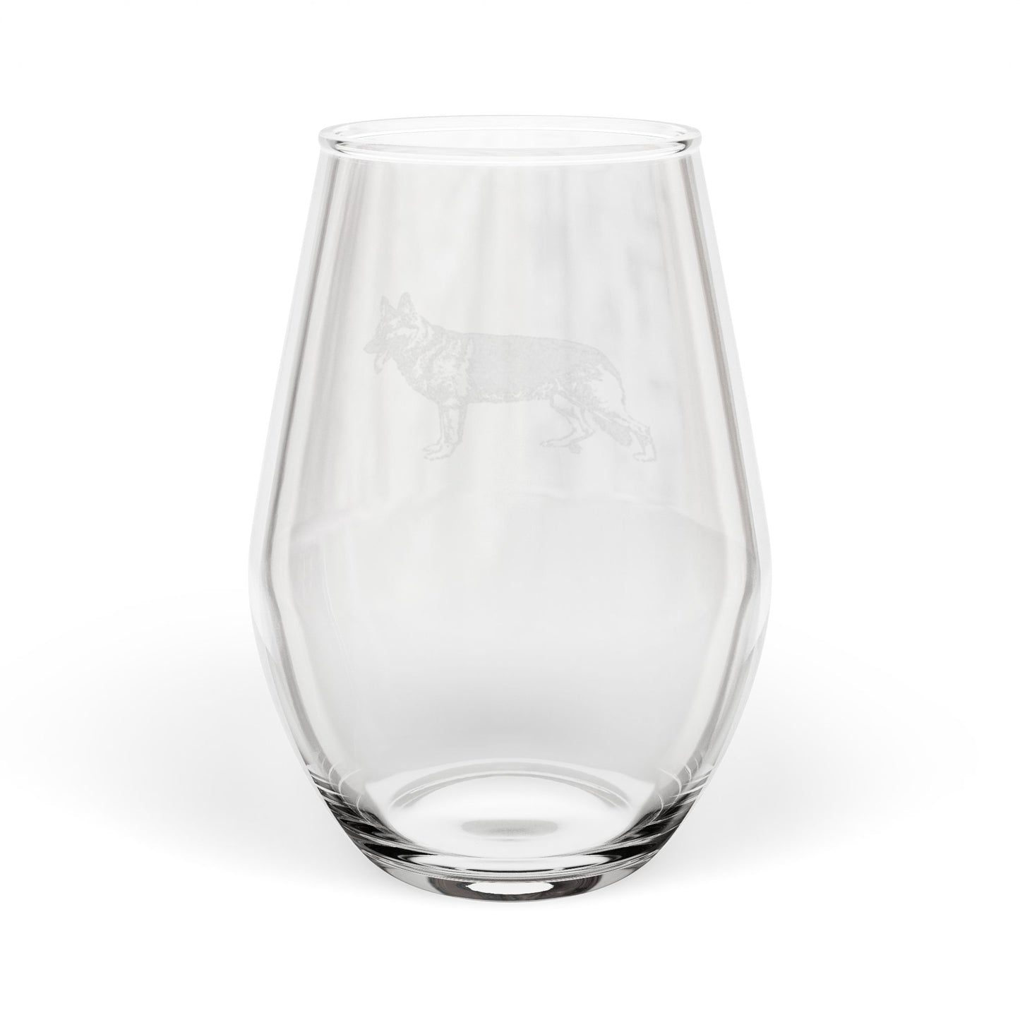 German Shepherd Sketch and Serve Engraved Stemless Wineglass