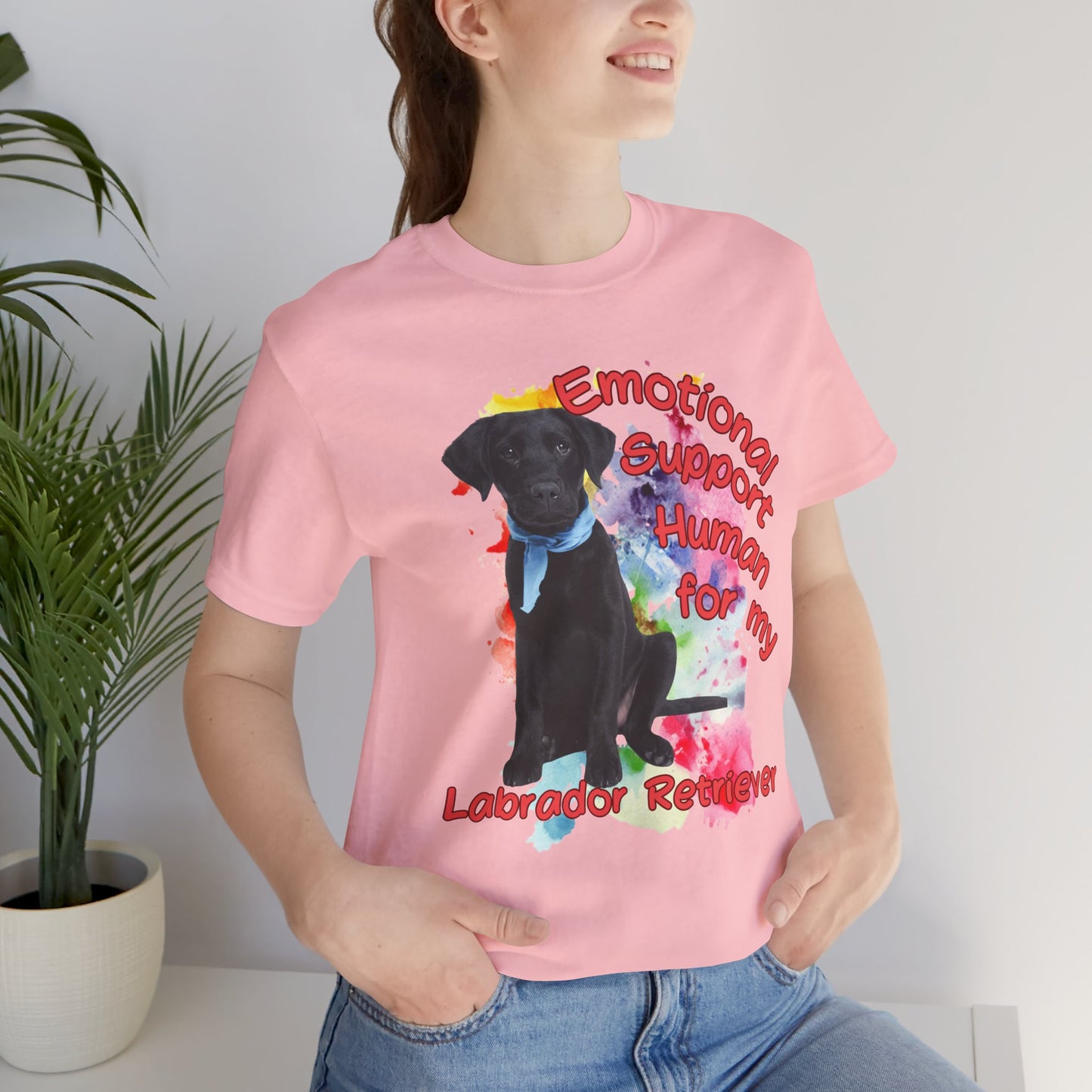 Emotional Support Human Labrador Retriever Tee - Unisex Jersey Short Sleeve T-Shirt