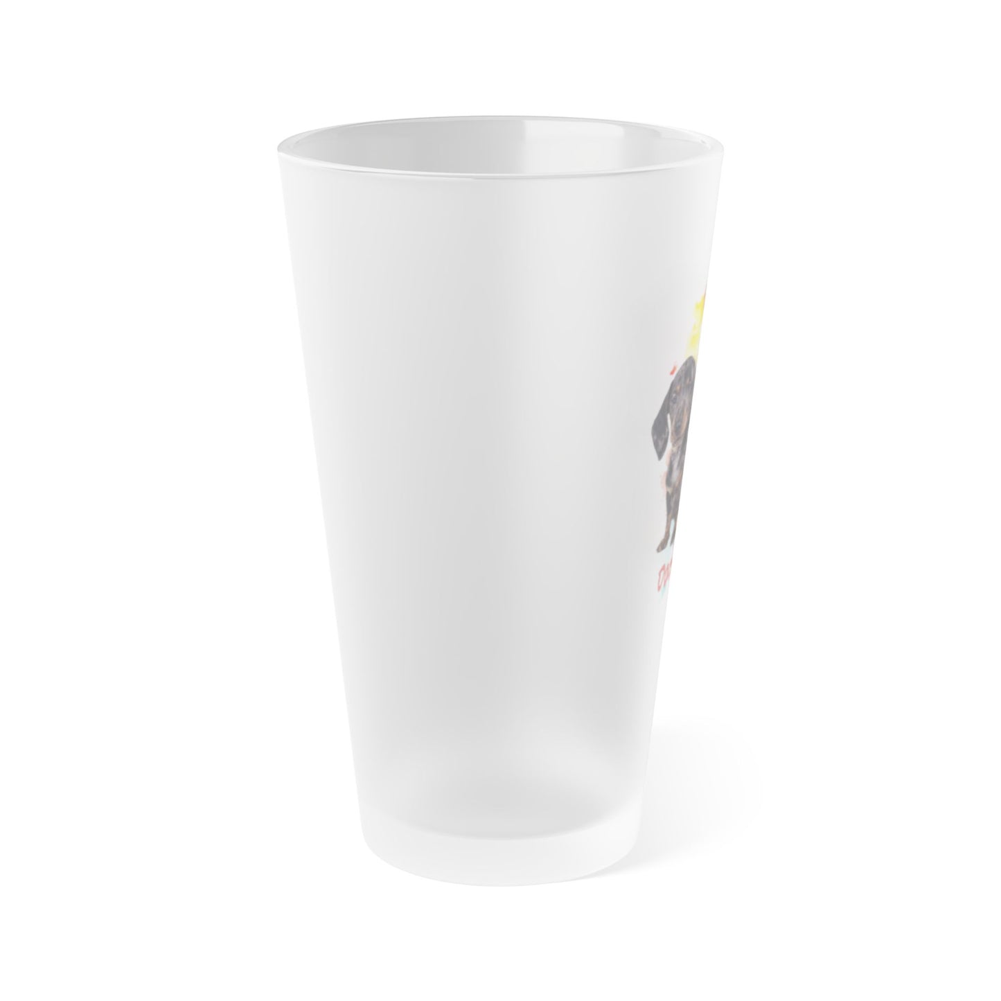 Emotional Support Human for my Dachshund Smooth Hair Frosted Pint Glass