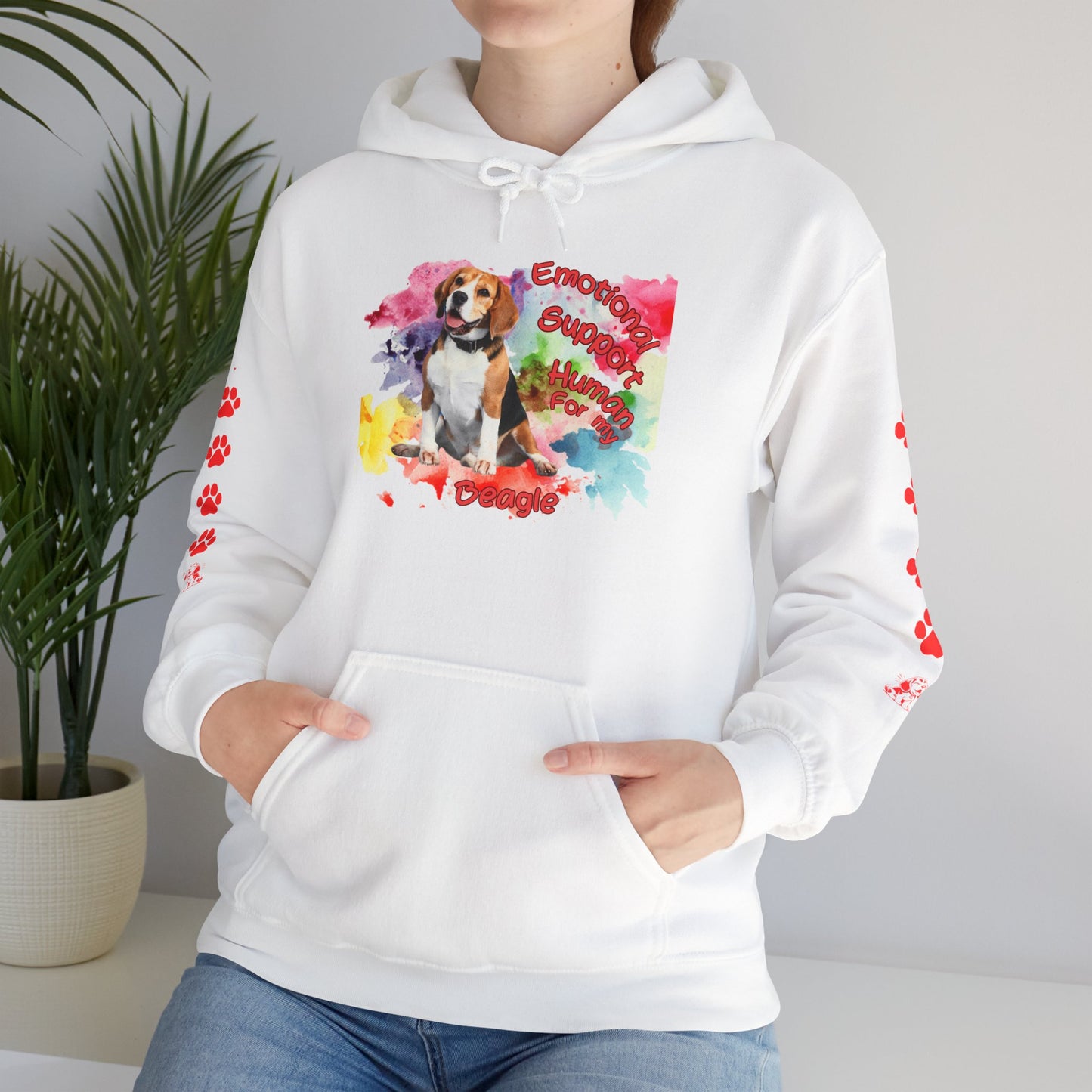Cozy Emotional Support Human Hoodie for Beagle, Dog lovers comfort wear