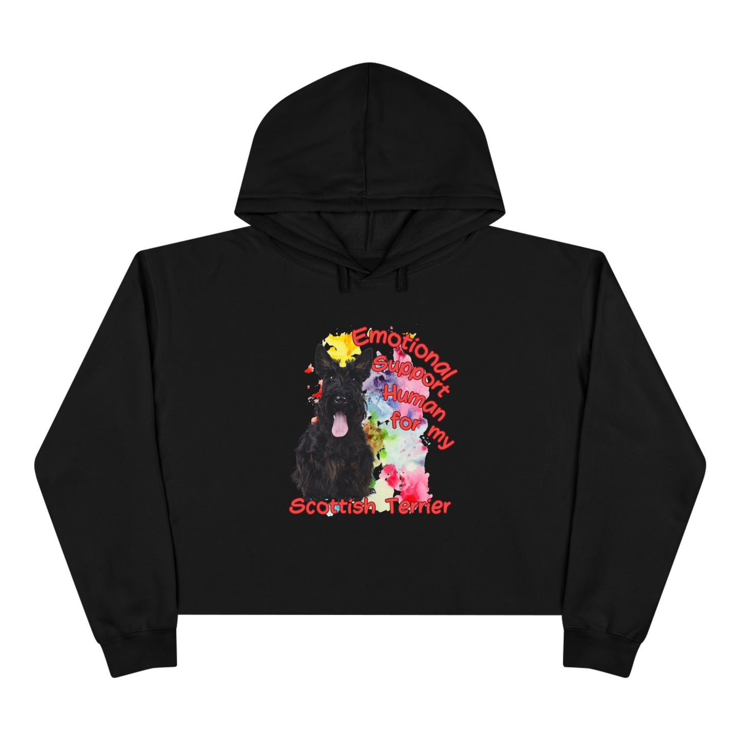 Emotional Support Human for my Scottish Terrier Crop Hoodie - Cute Pet Lover Gift