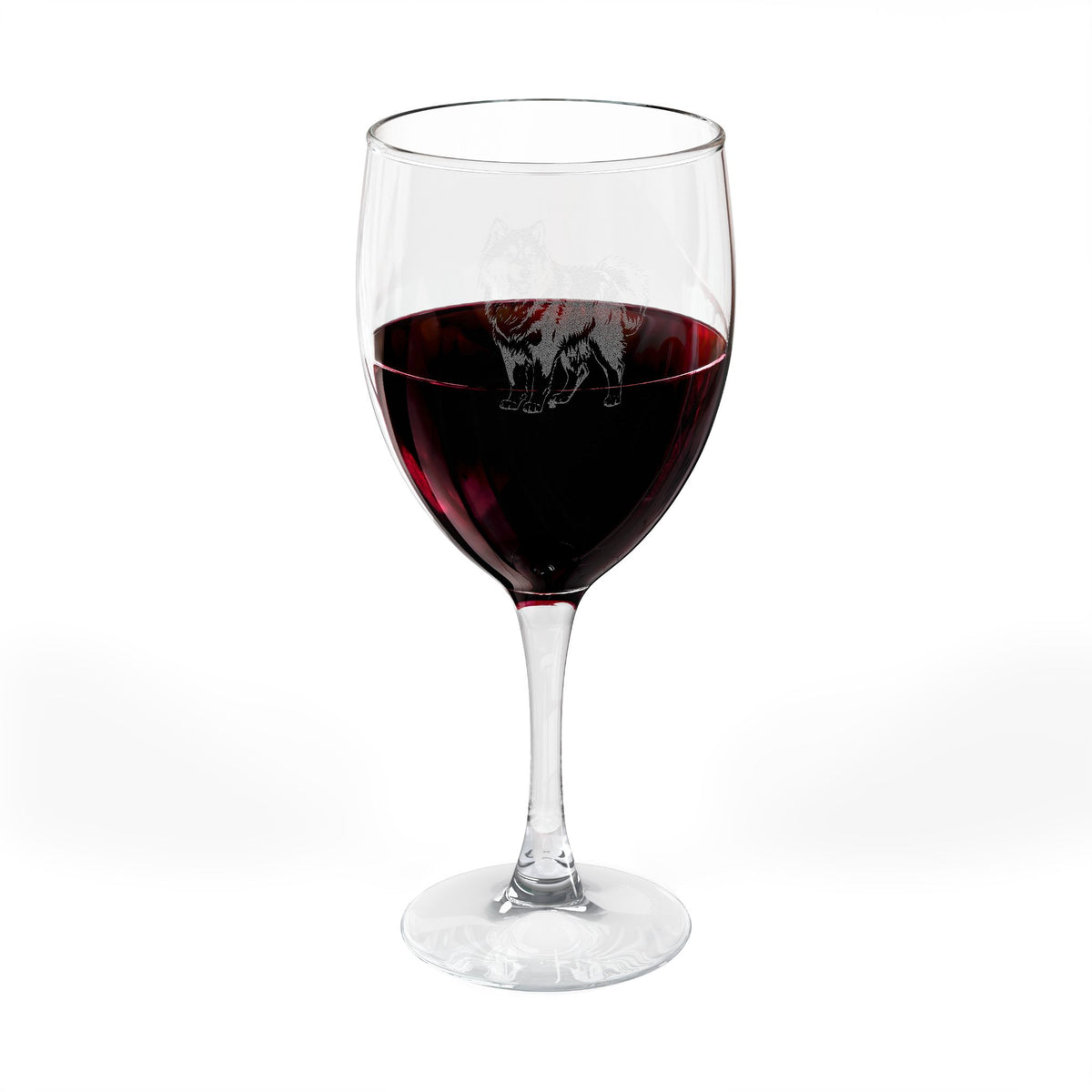 Siberian Husky Engraved Wine Glass