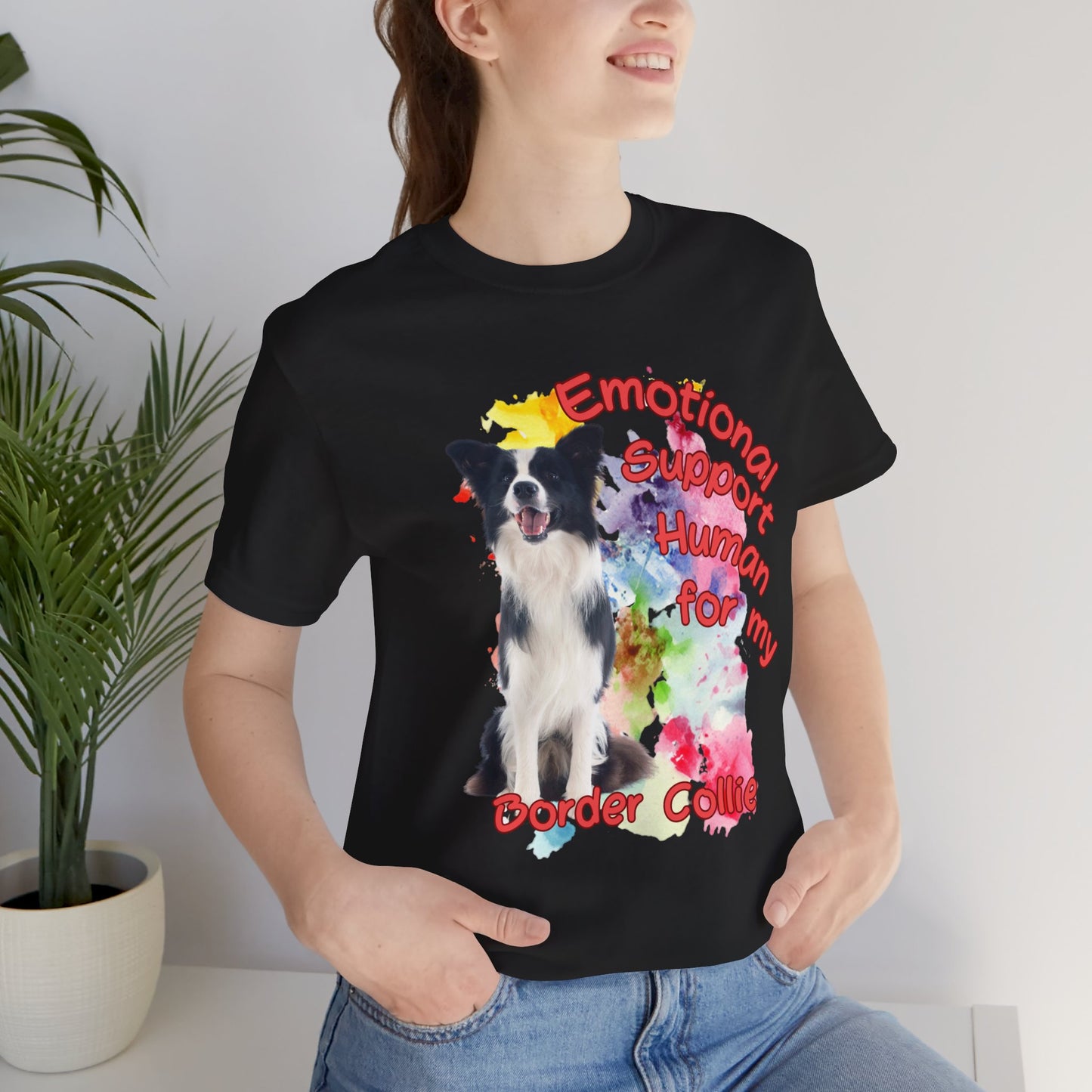 Emotional Support Human Border Collie T-Shirt for Dog Lovers