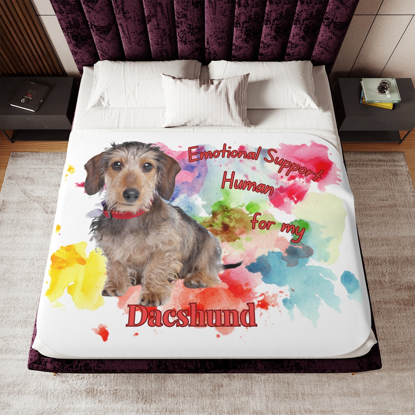 Wire Haired Dachshund Emotional Support Sherpa Blanket - Cozy Pet Lover Gift