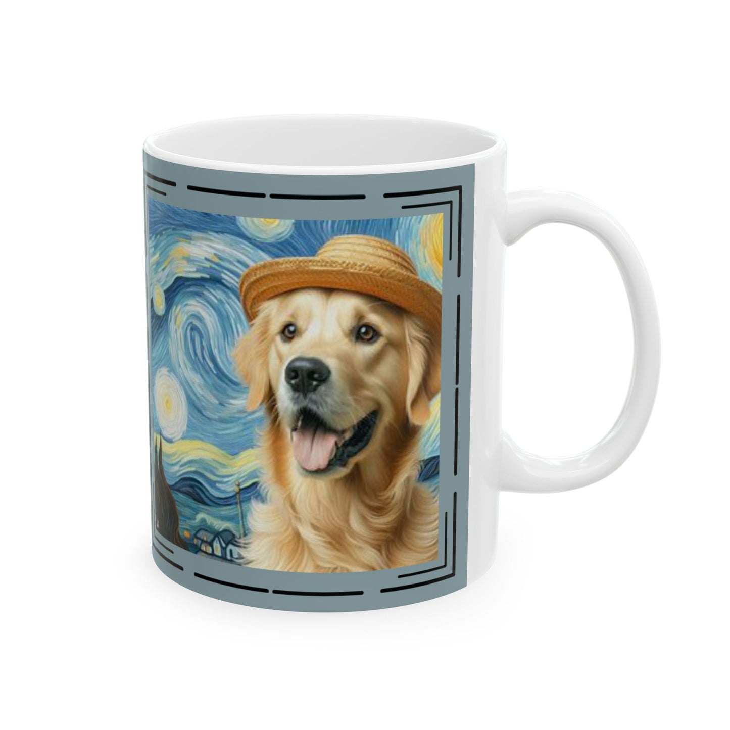 Golden Retriever Van Gogh Ceramic Mug 11oz