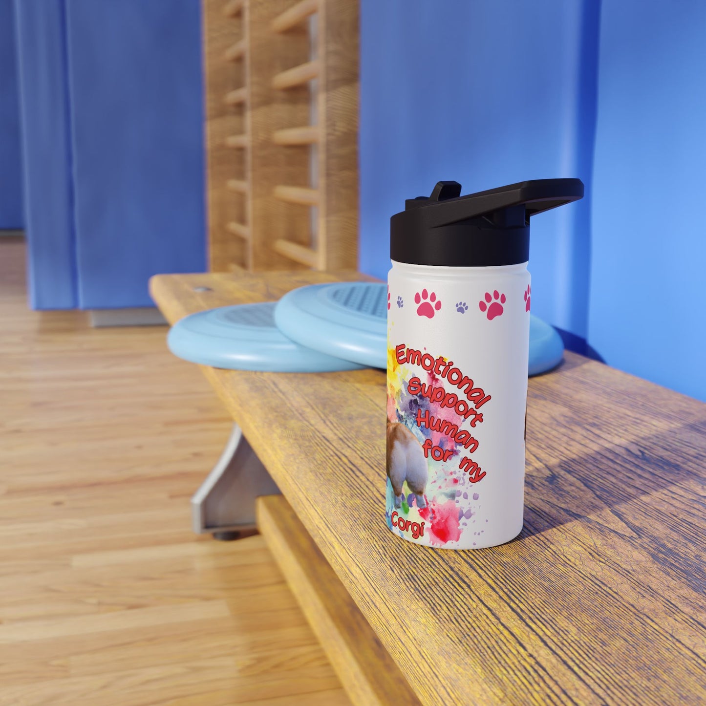 Emotional Support Human for my Corgi Sports Water Bottle